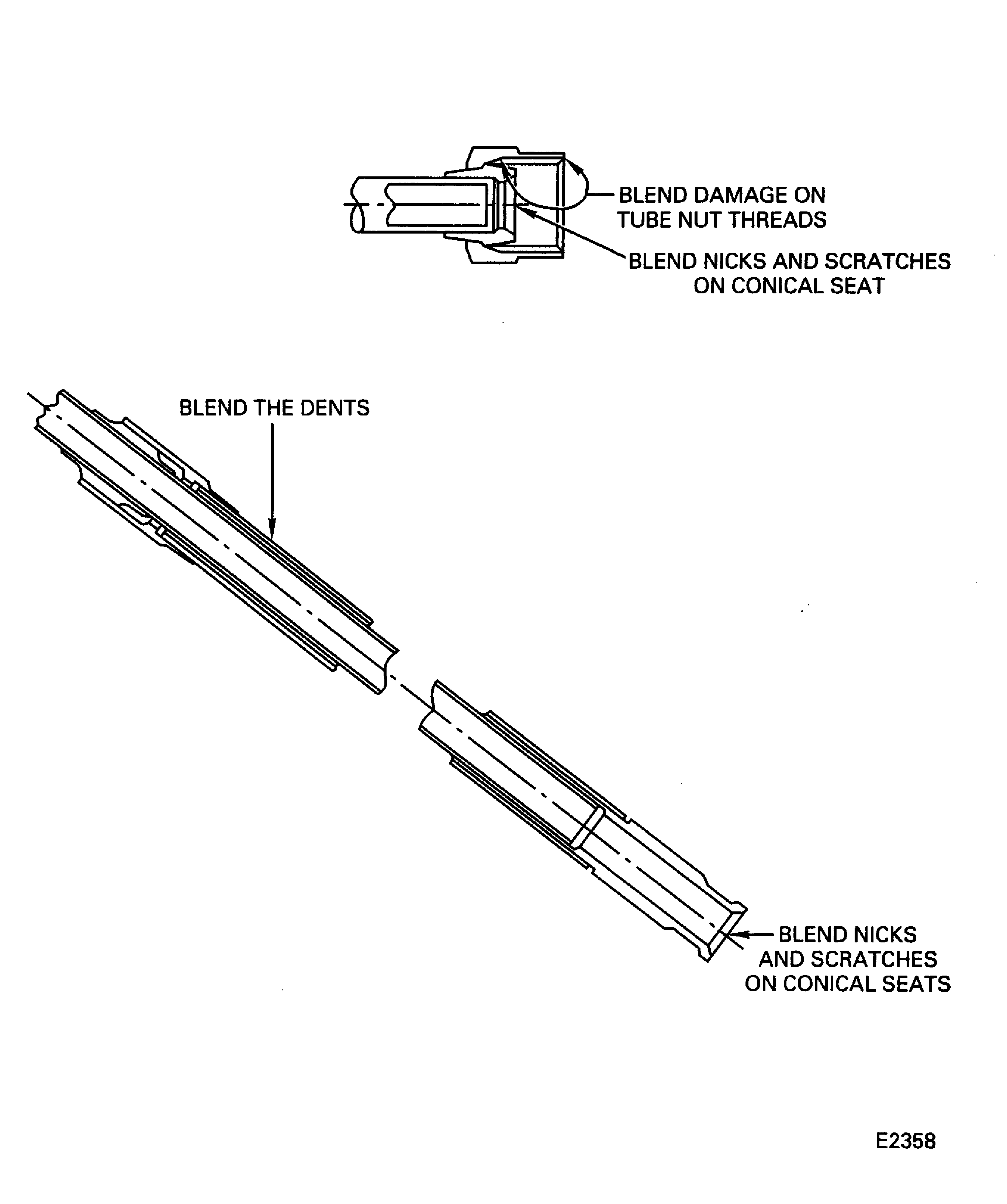 Blend Repair the No. 5 Bearing Scavenge Tube
