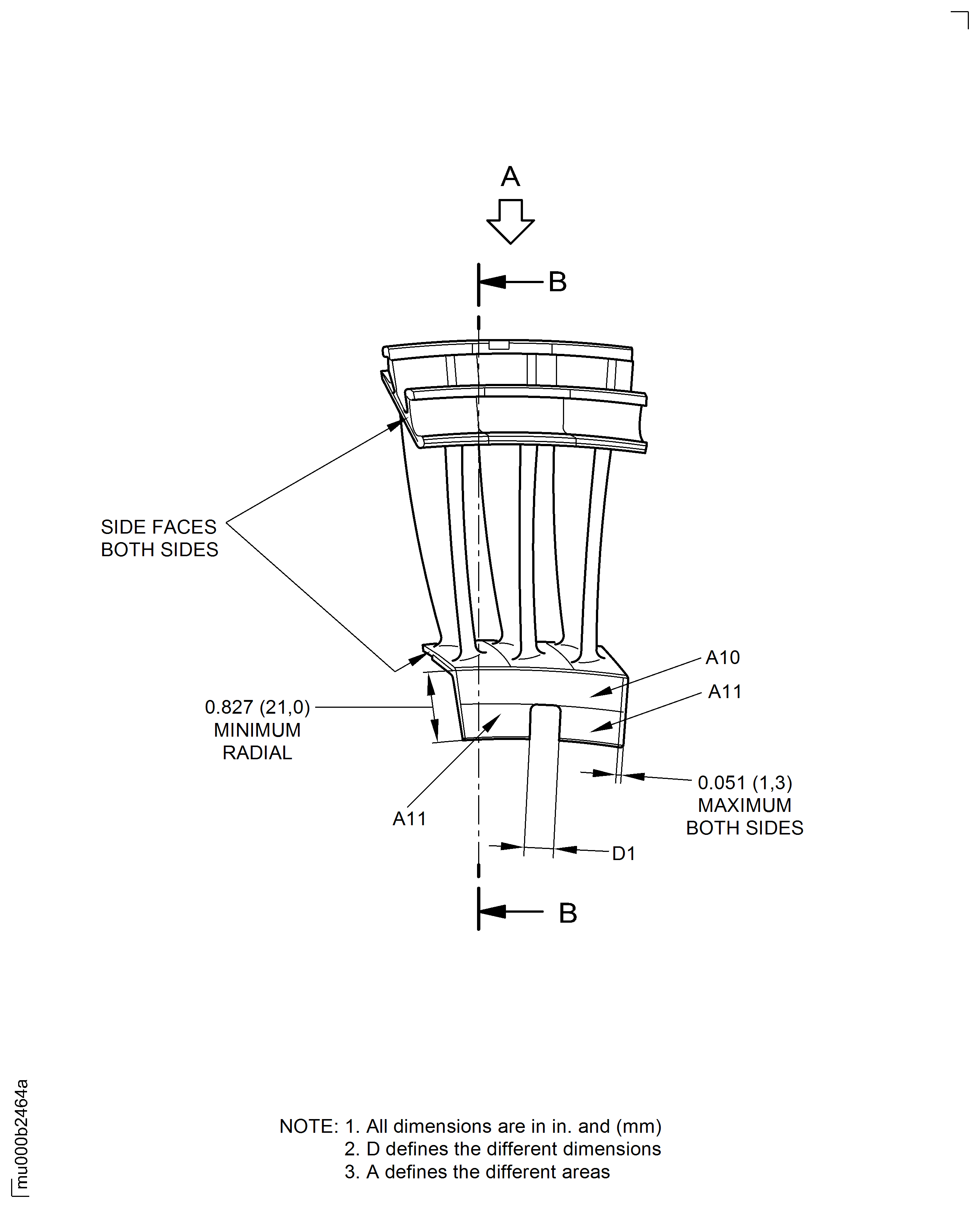 Examine the stage 3 turbine vane
