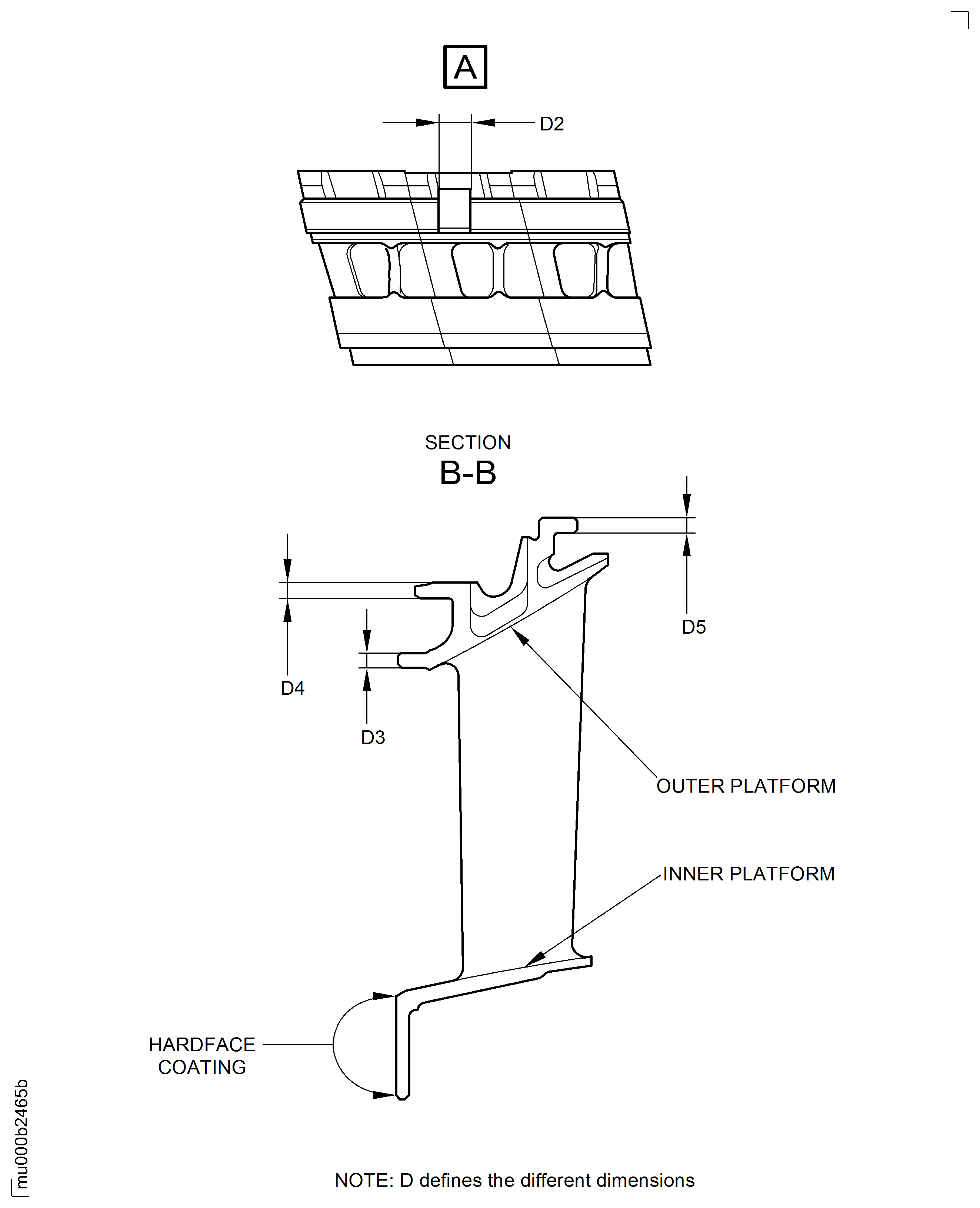 Examine the stage 3 turbine vane