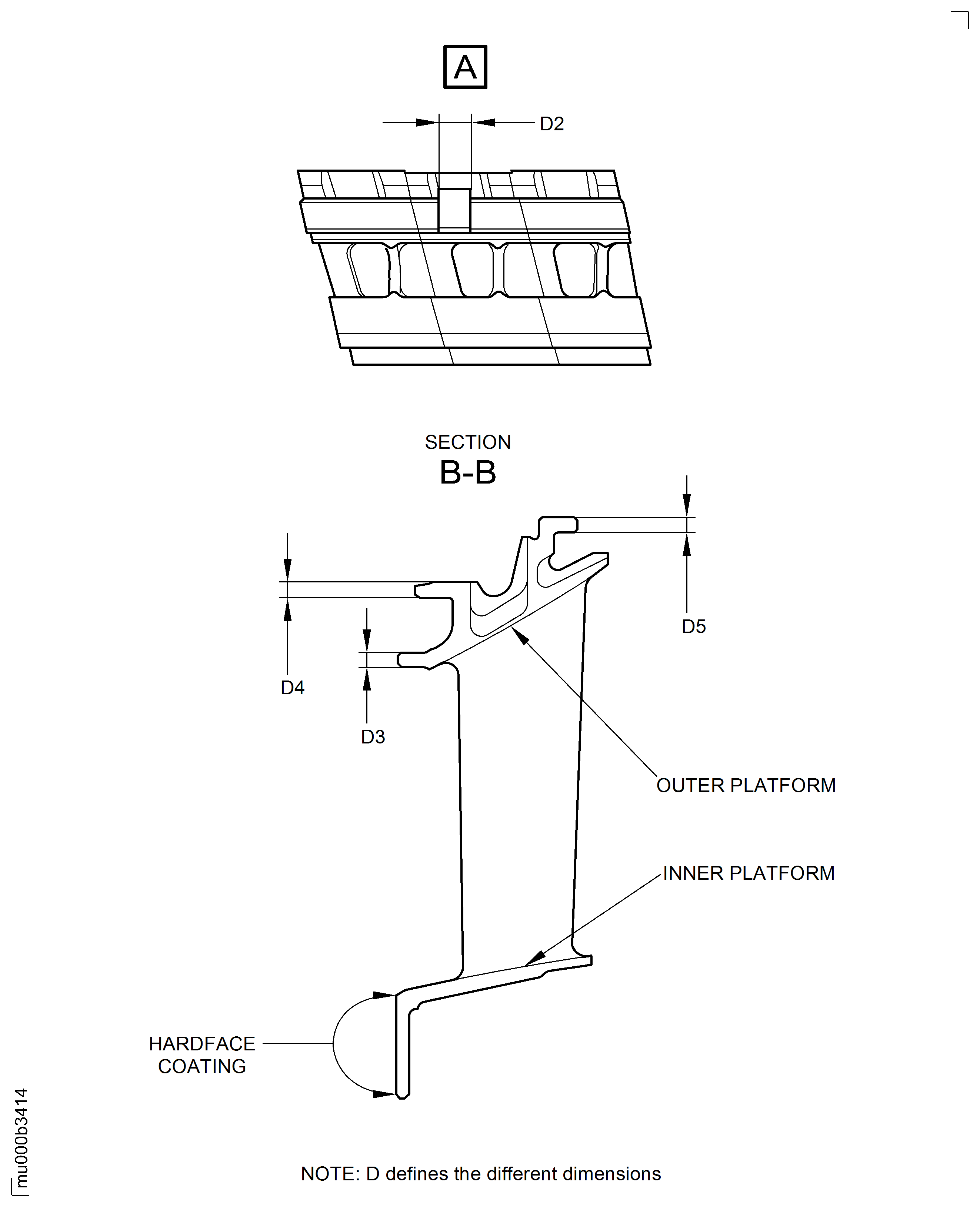 Examine the stage 3 turbine vane