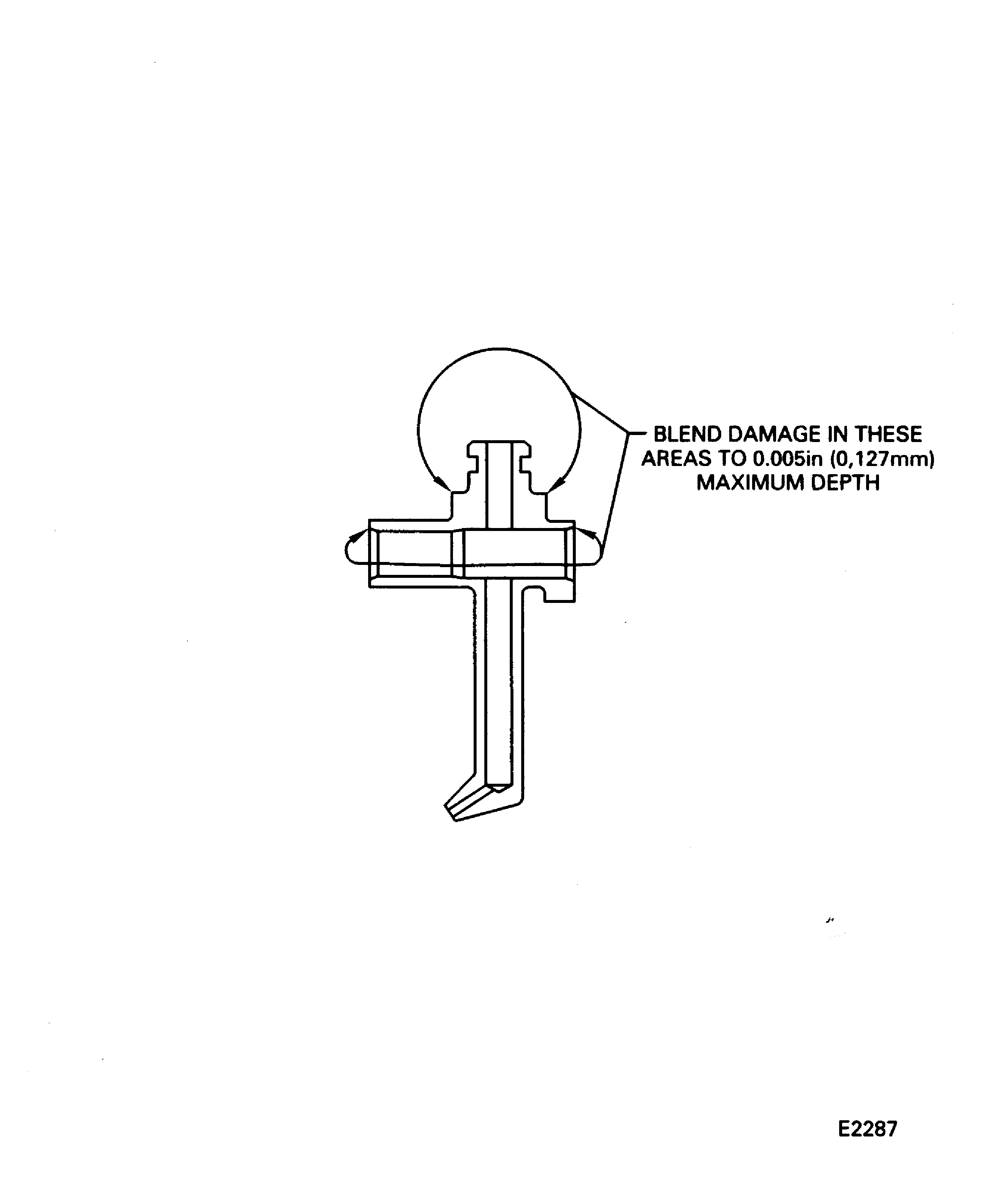 Blend repair the No. 5 bearing nozzle