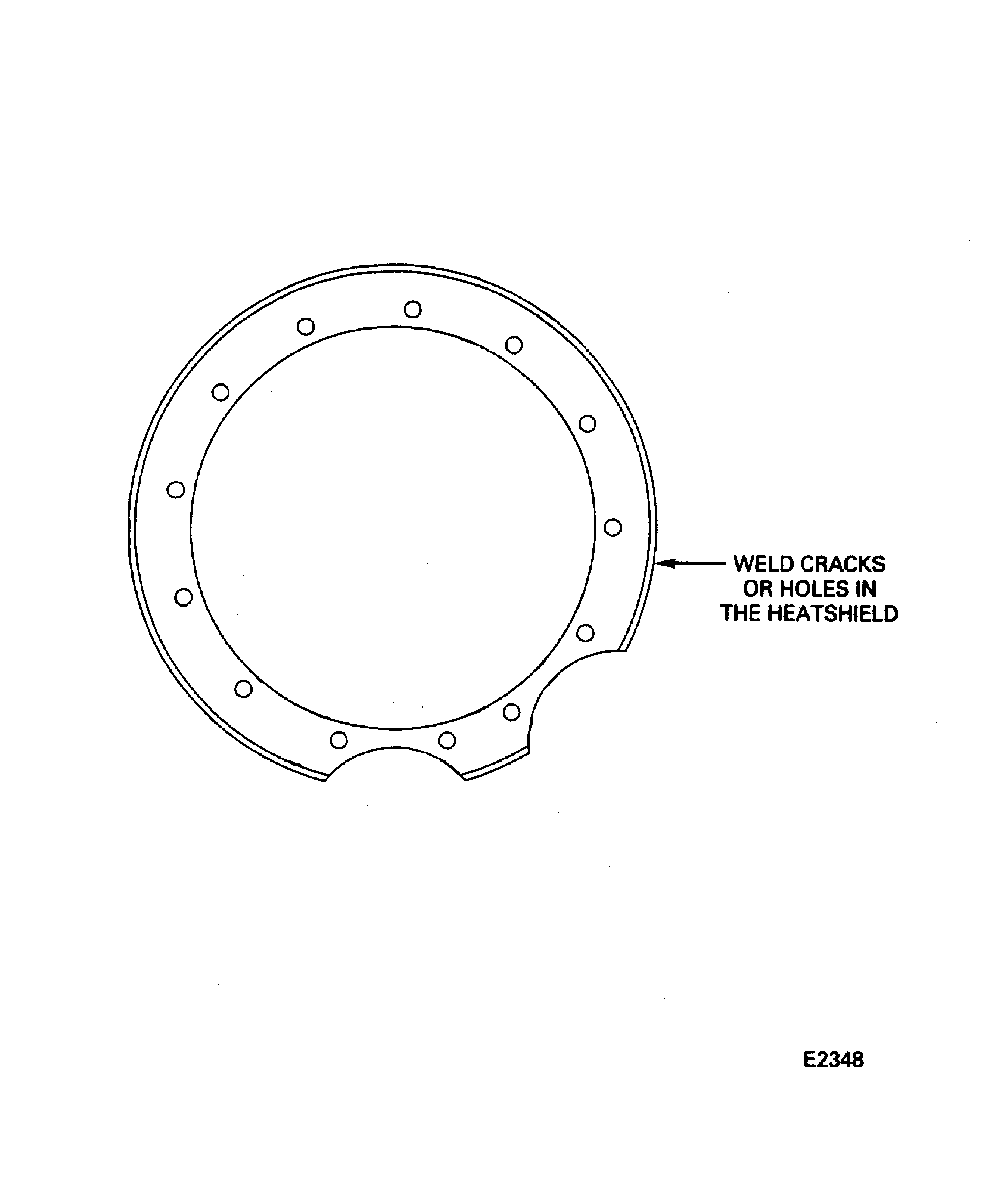 Weld repair the No. 5 bearing heat shield