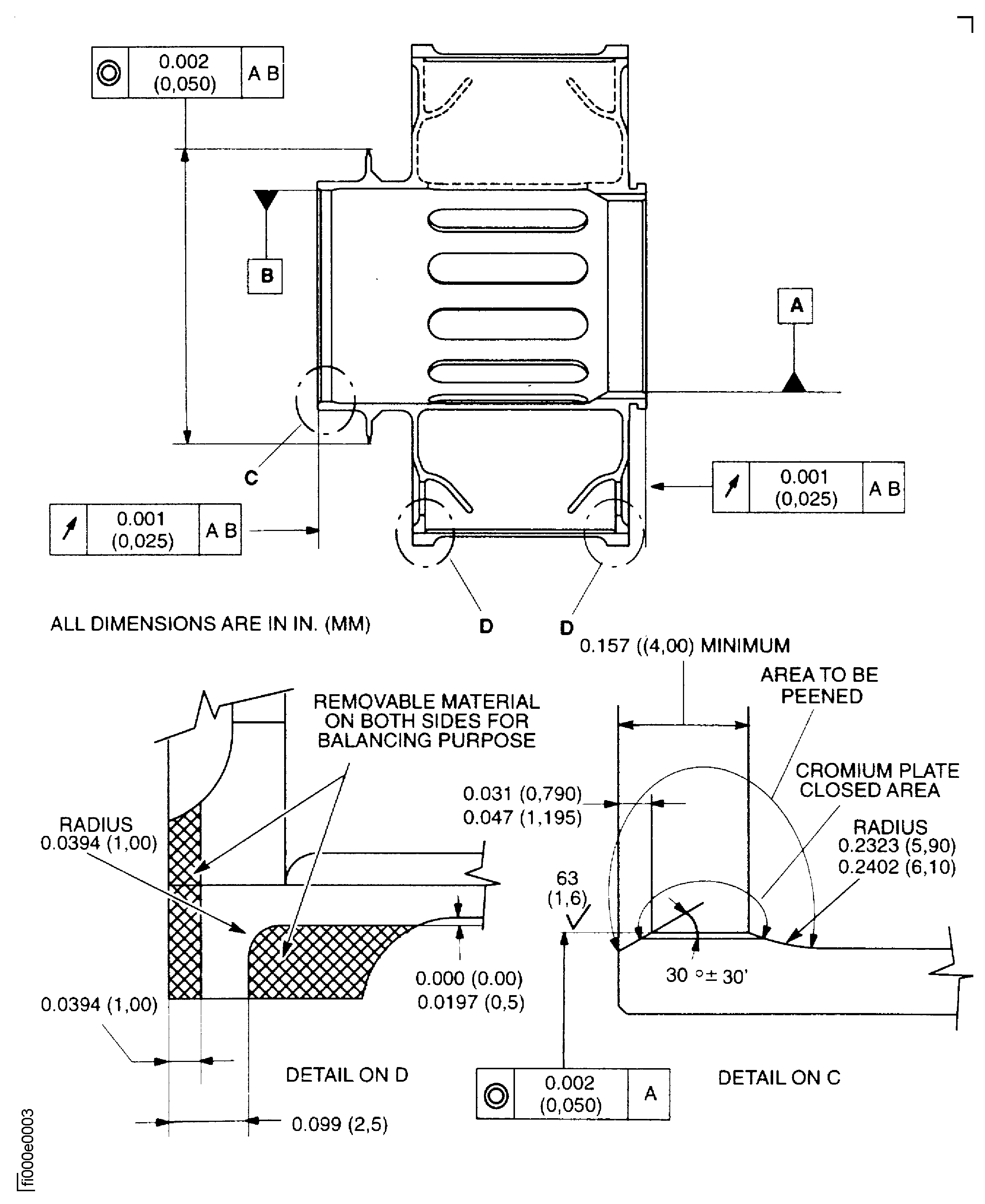 Chromium plate the Front Hub Inner Diameter of the Deoiler Impellor
