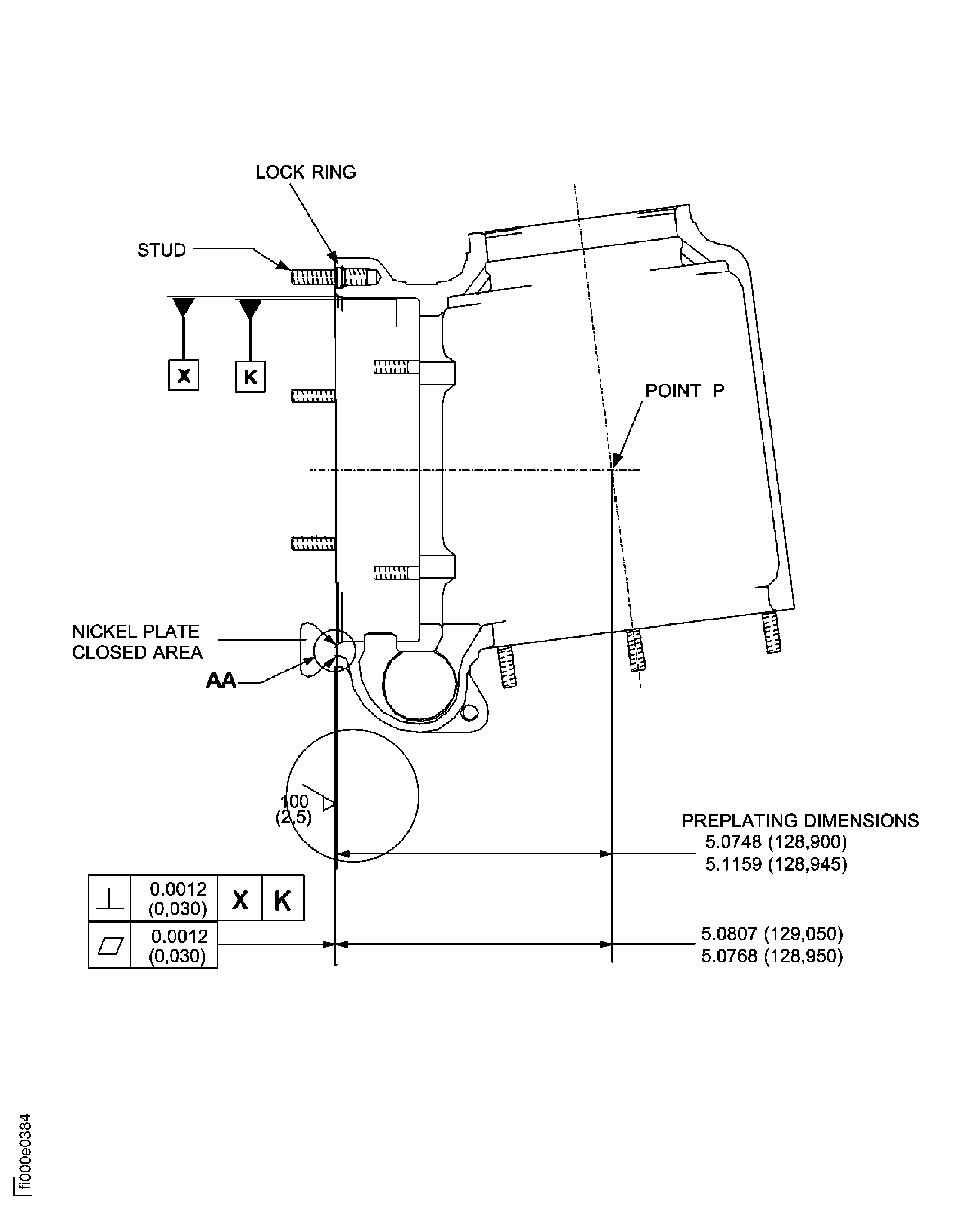 Nickel plate the mating surface of the angle gearbox casing