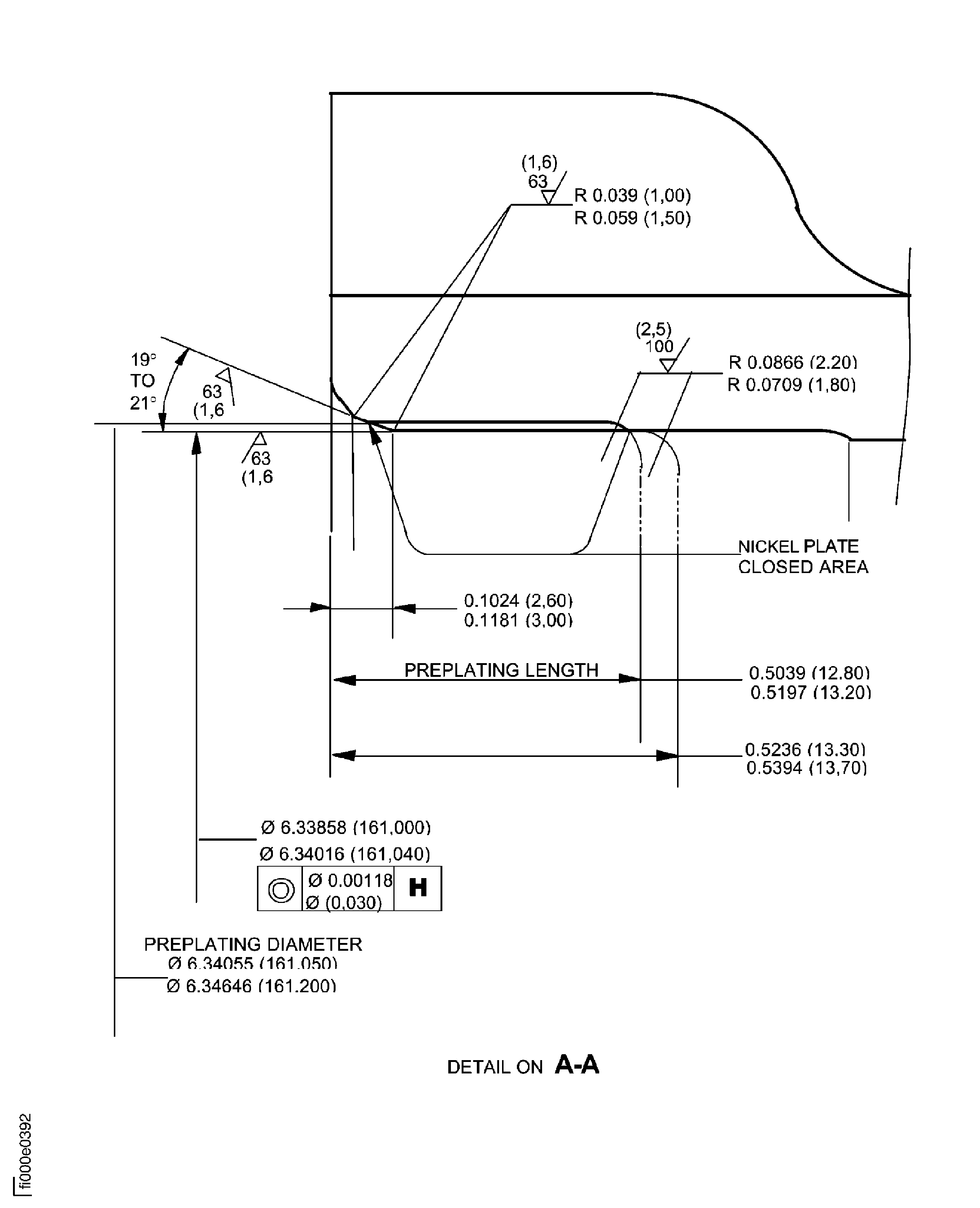 Nickel plate the support seat diameter