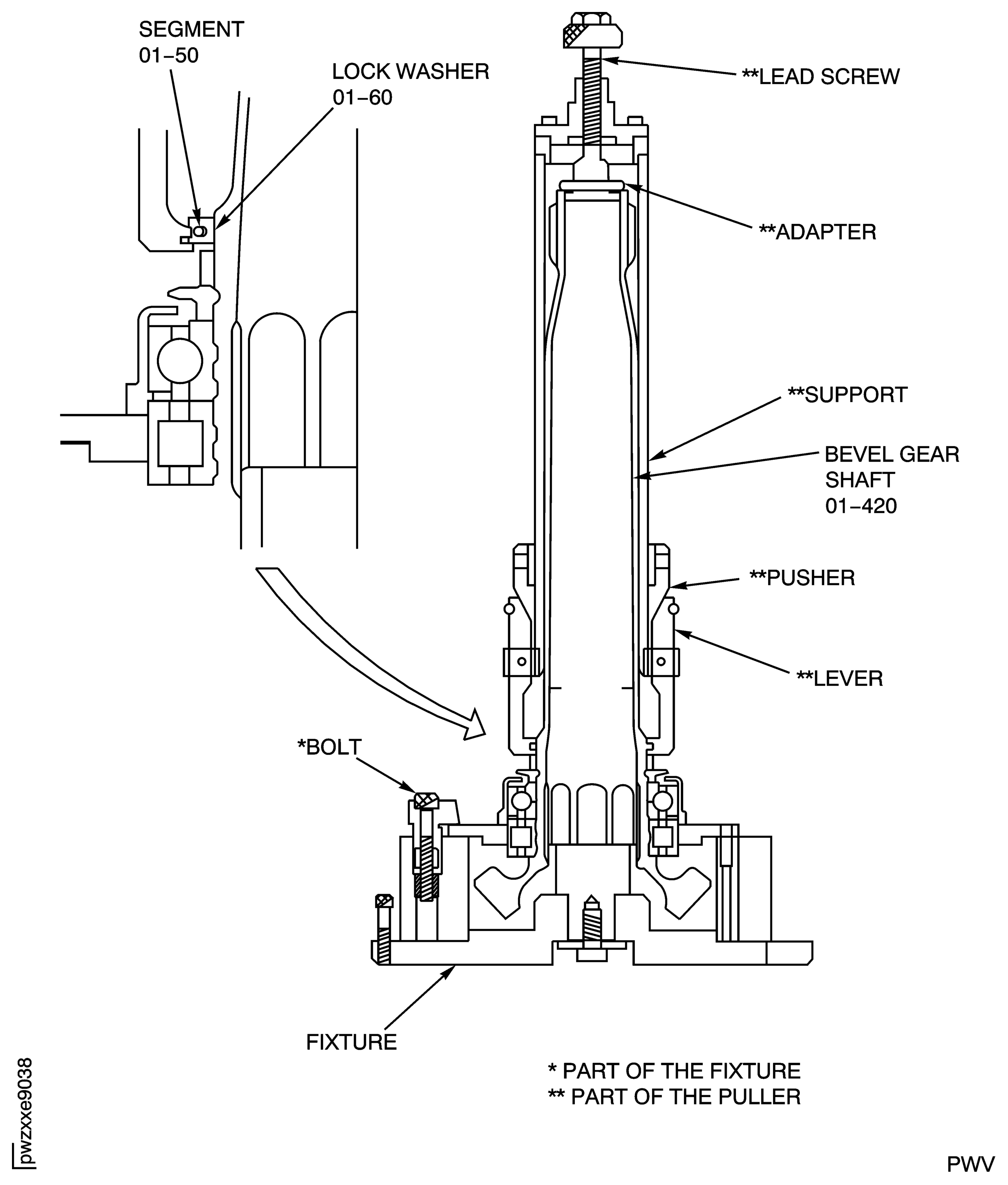 Remove the Lock Washer and the Segment from the Nut Washer