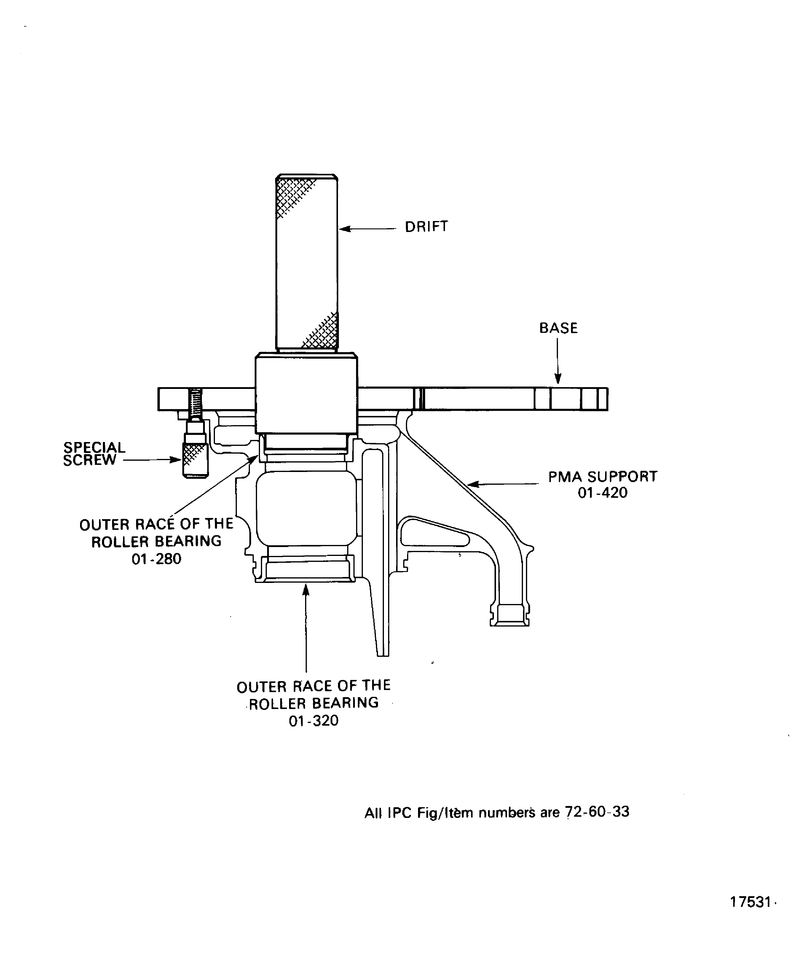 Install the outer races of the roller bearing