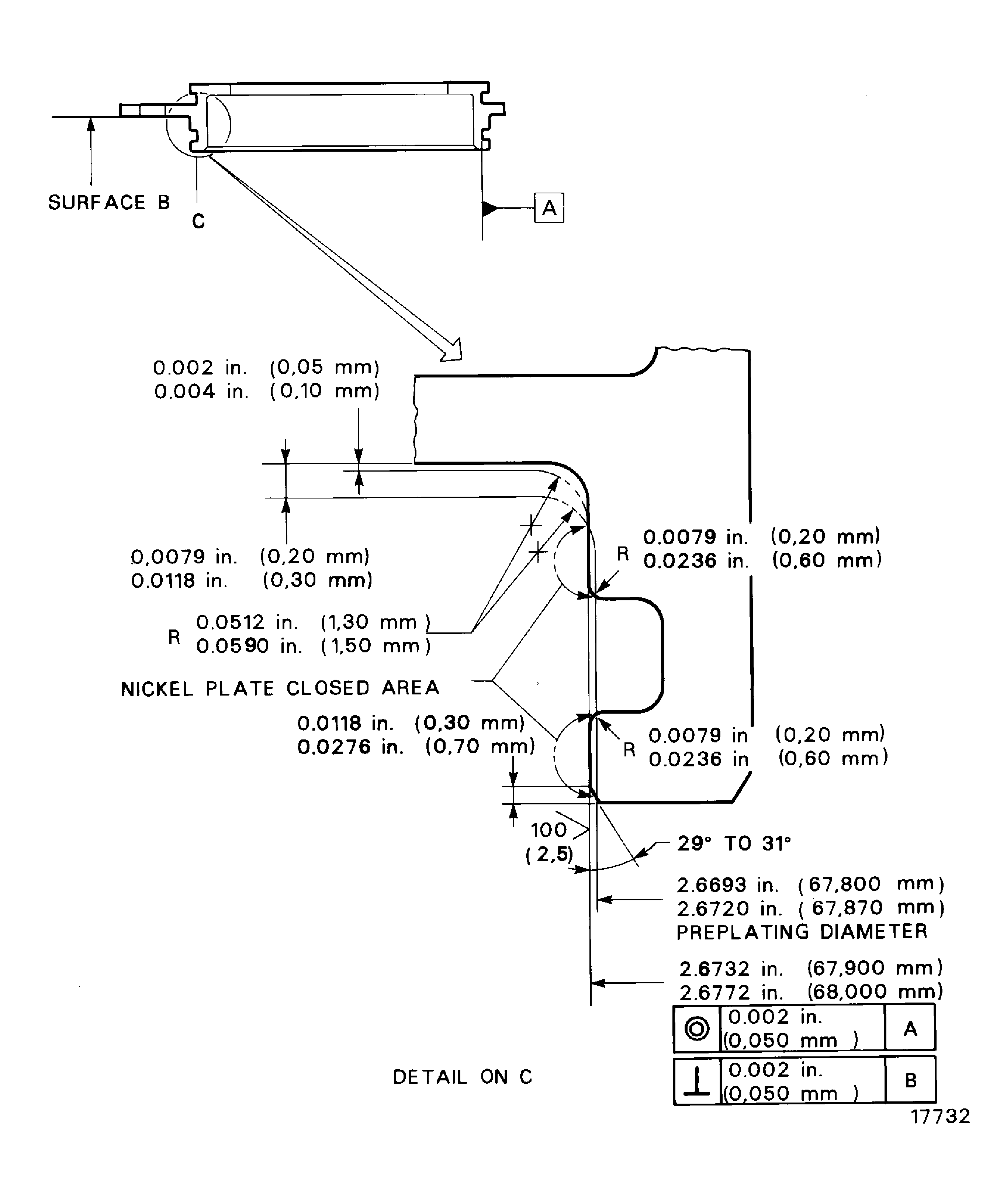 Repair details and dimensions