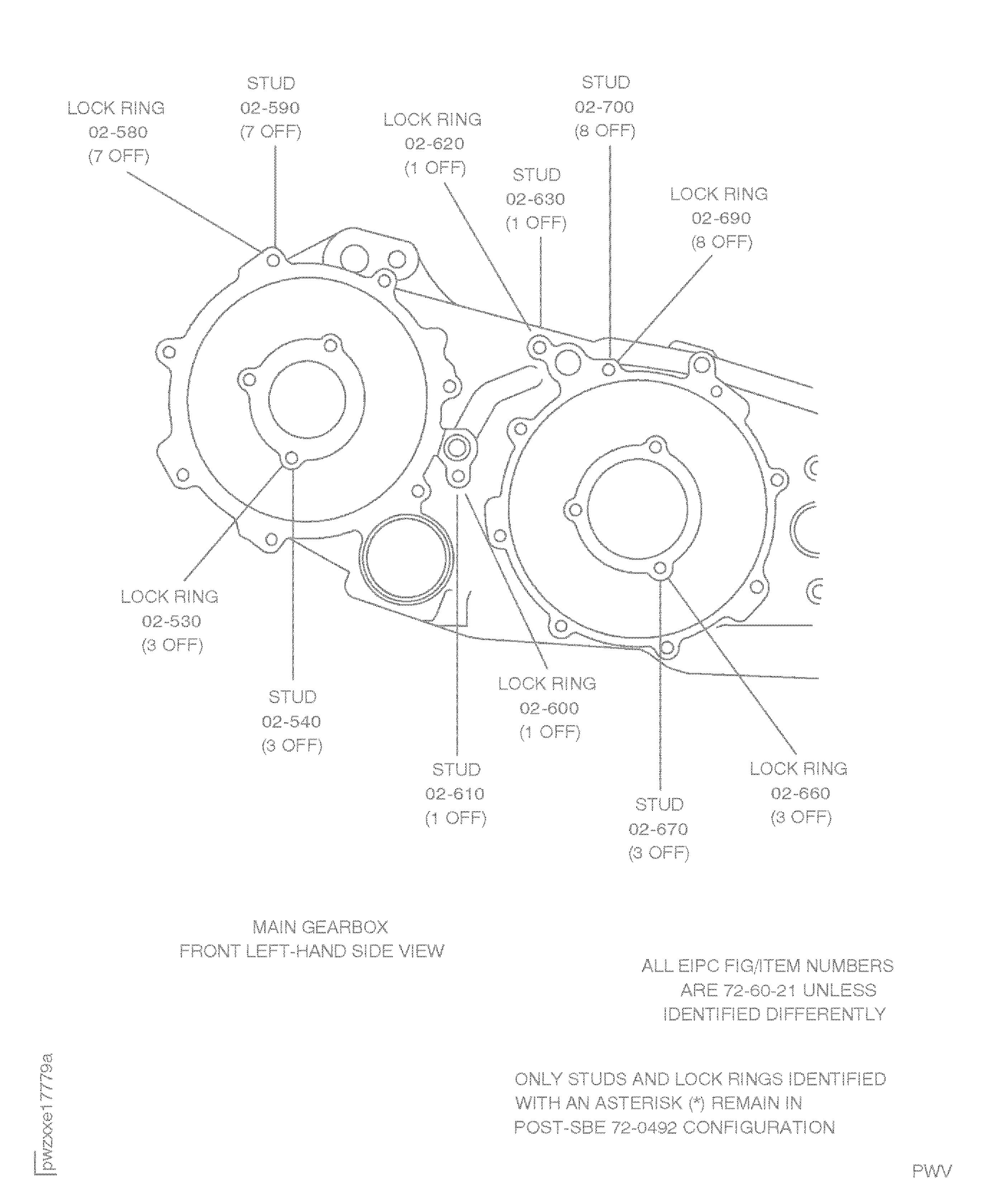 Replace damaged studs and lock rings