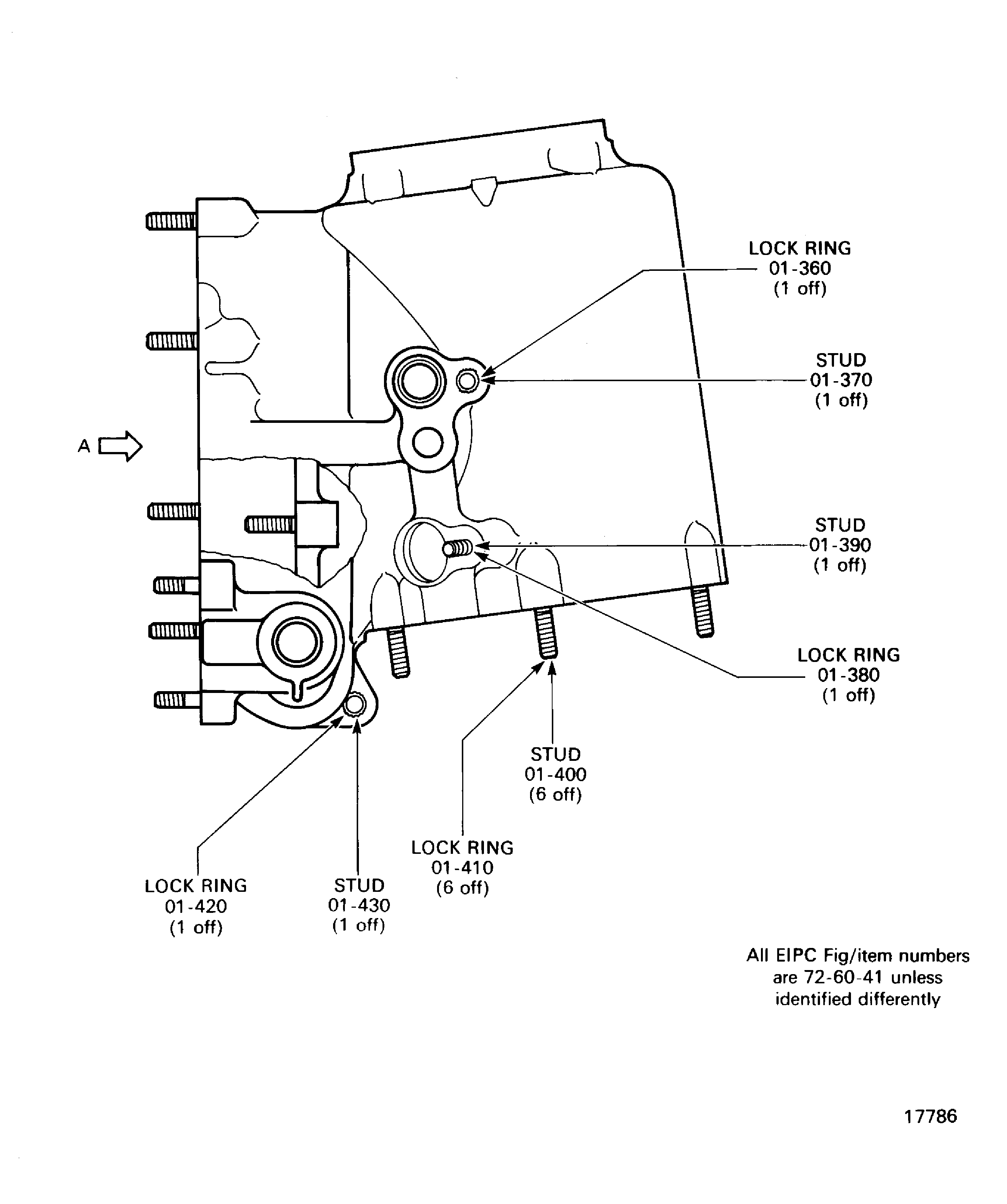 Replace damaged studs and lock rings