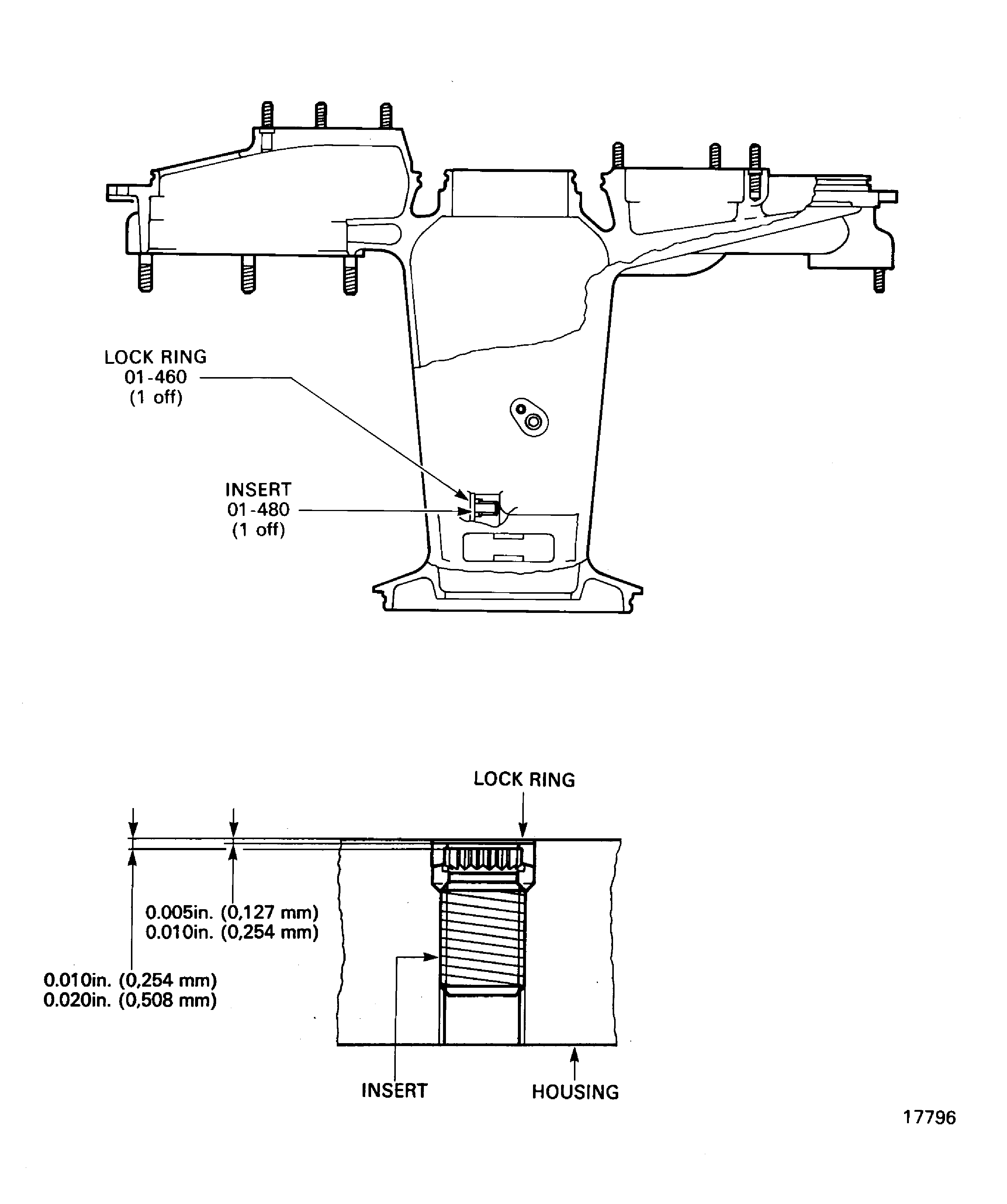 Replace damaged inserts and lock rings