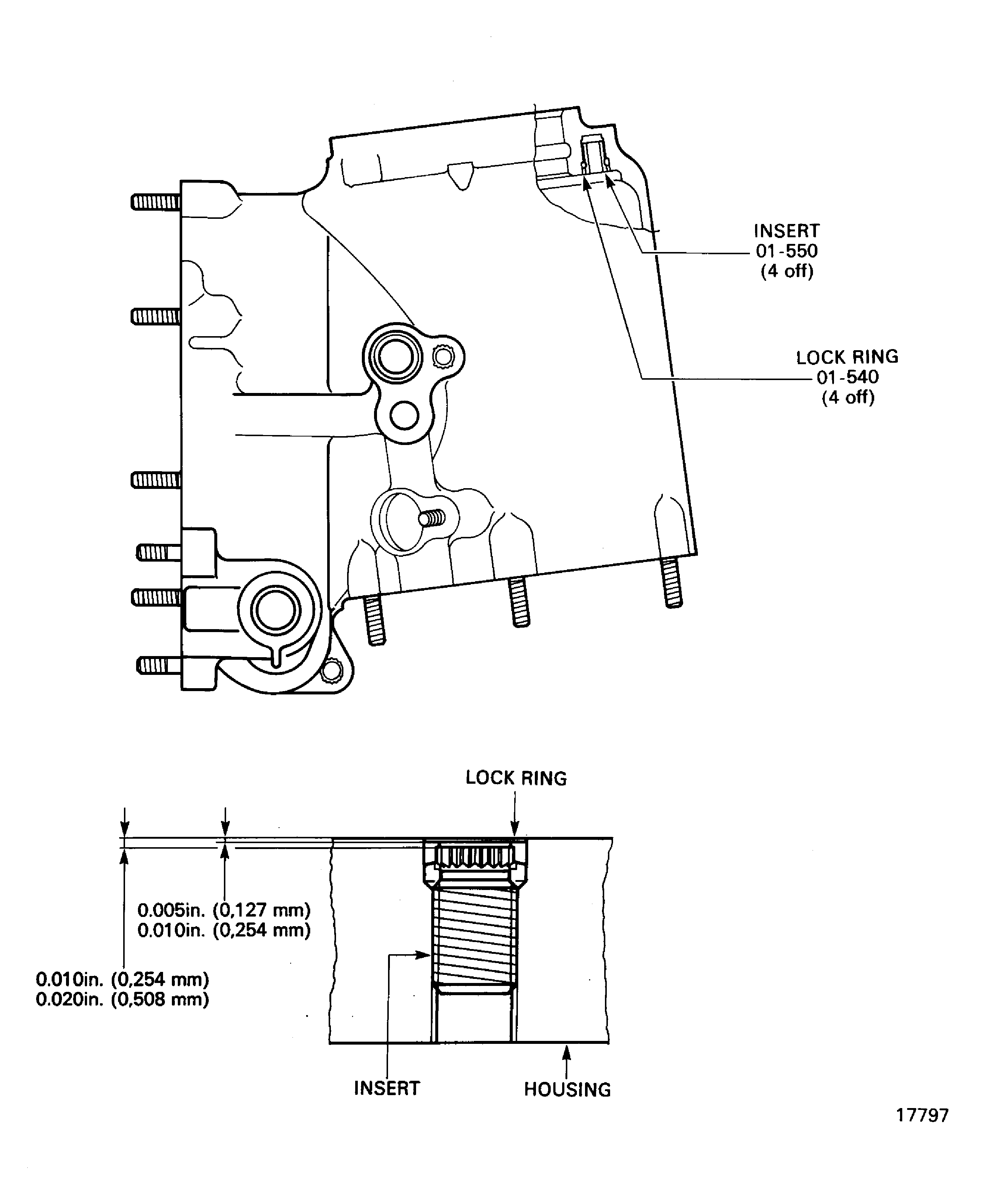 Replace damaged inserts and lock rings