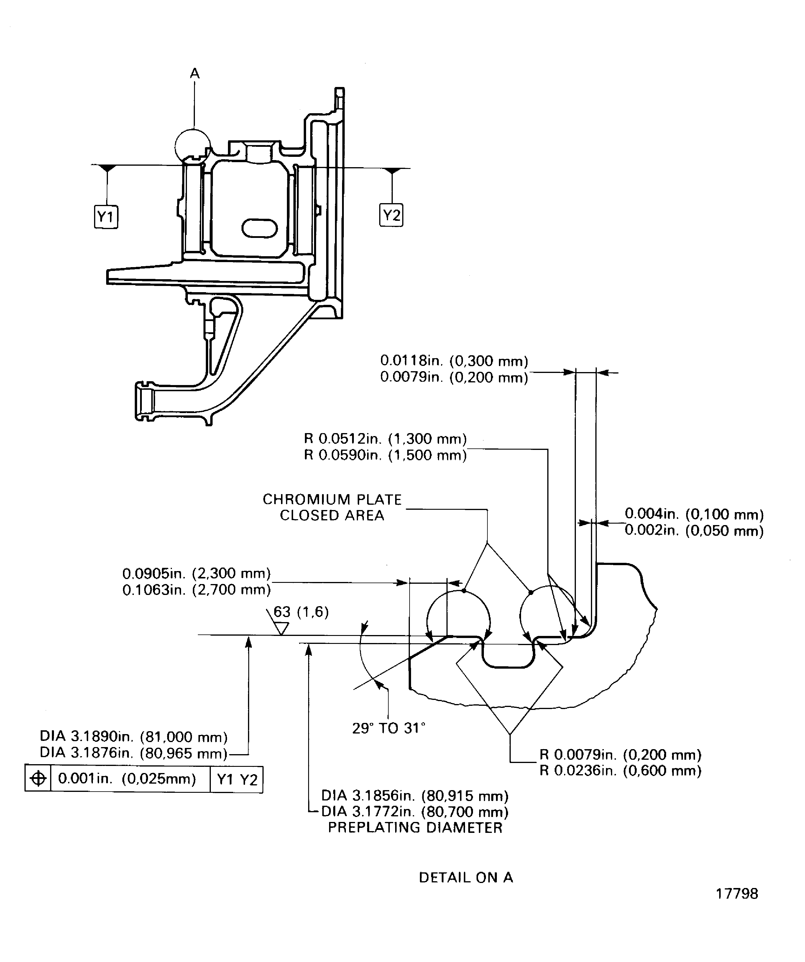 Chromium plate the rear snap diameter