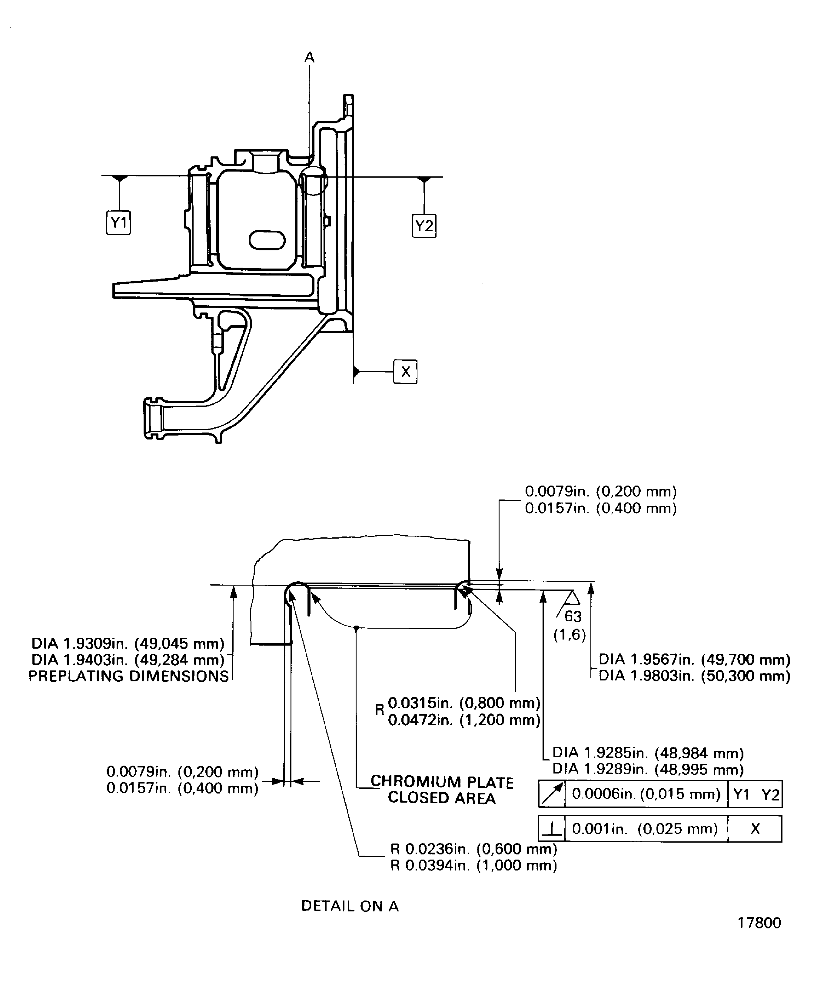 Chromium plate the front bearing journal