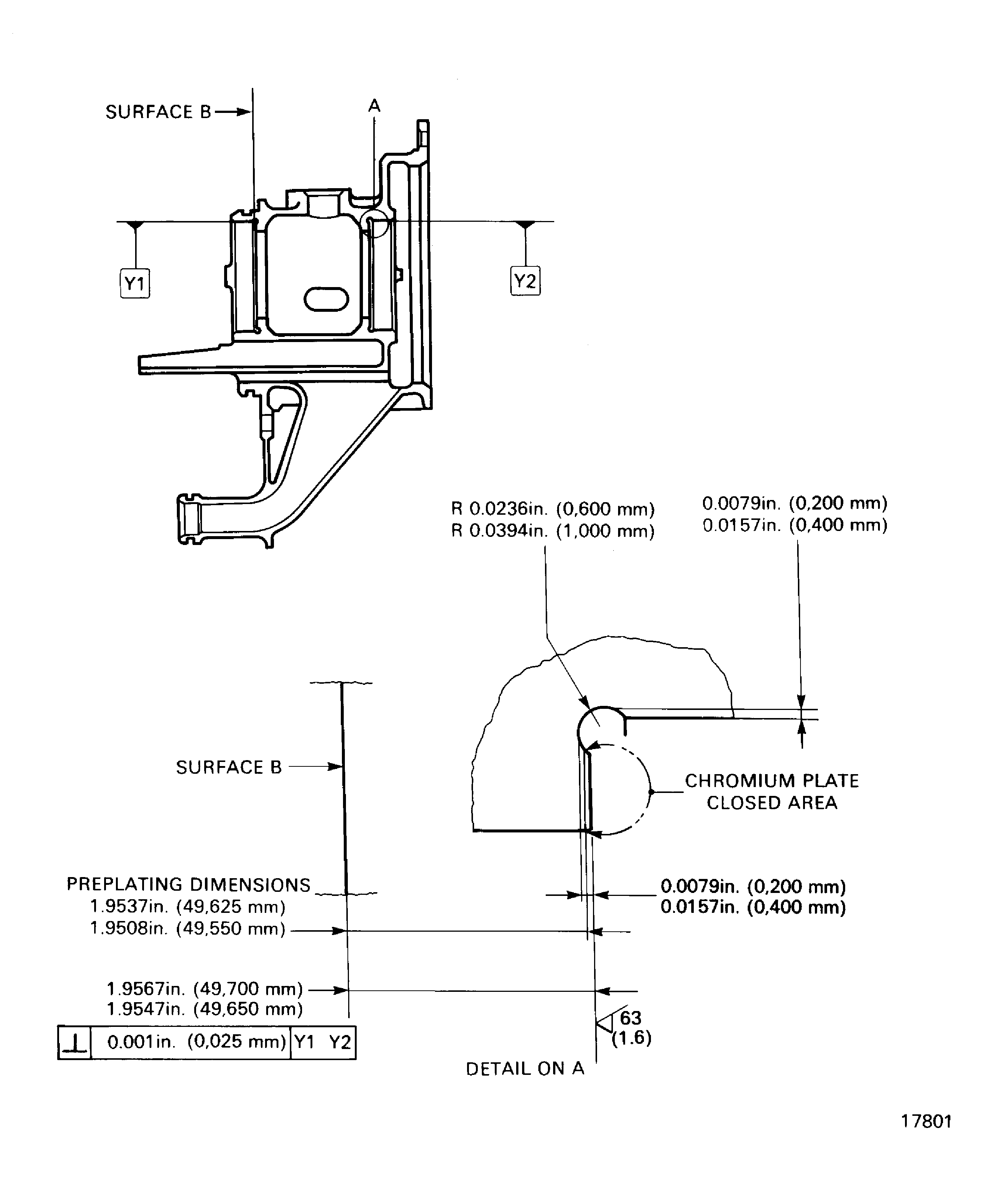 Chromium plate the front bearing shoulder