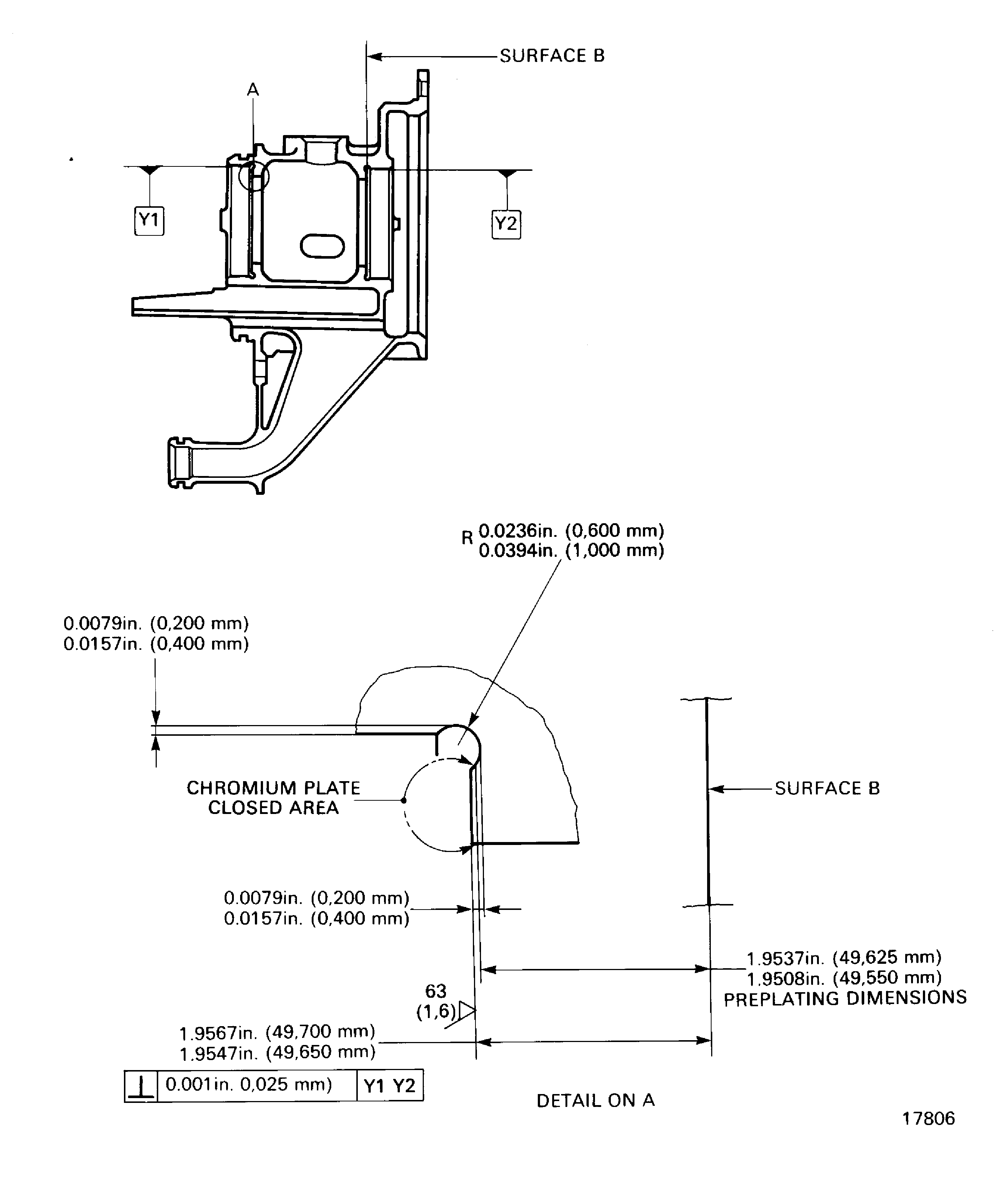 Chromium plate the rear bearing shoulder