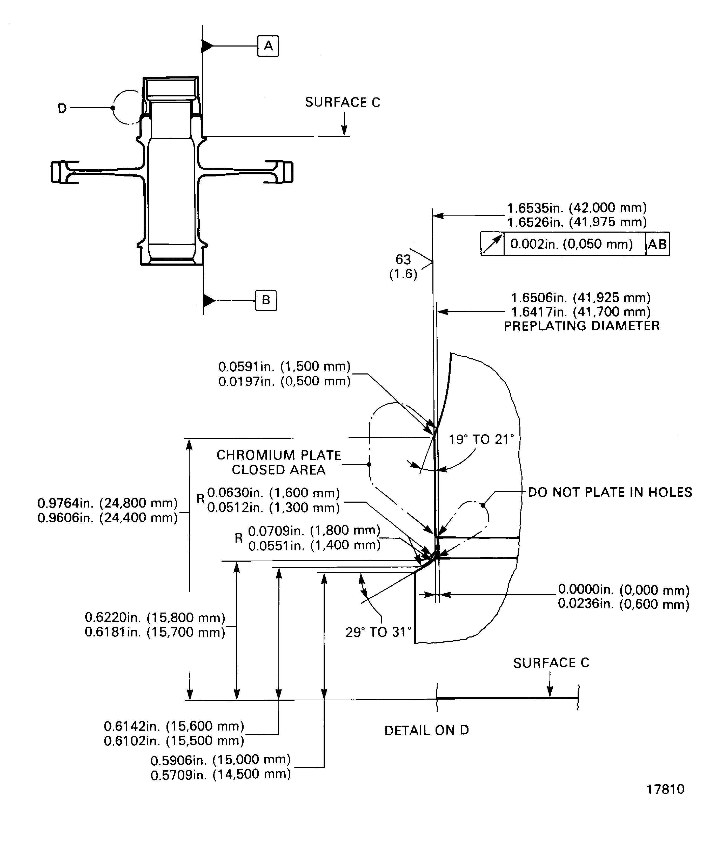 Repair details and dimensions