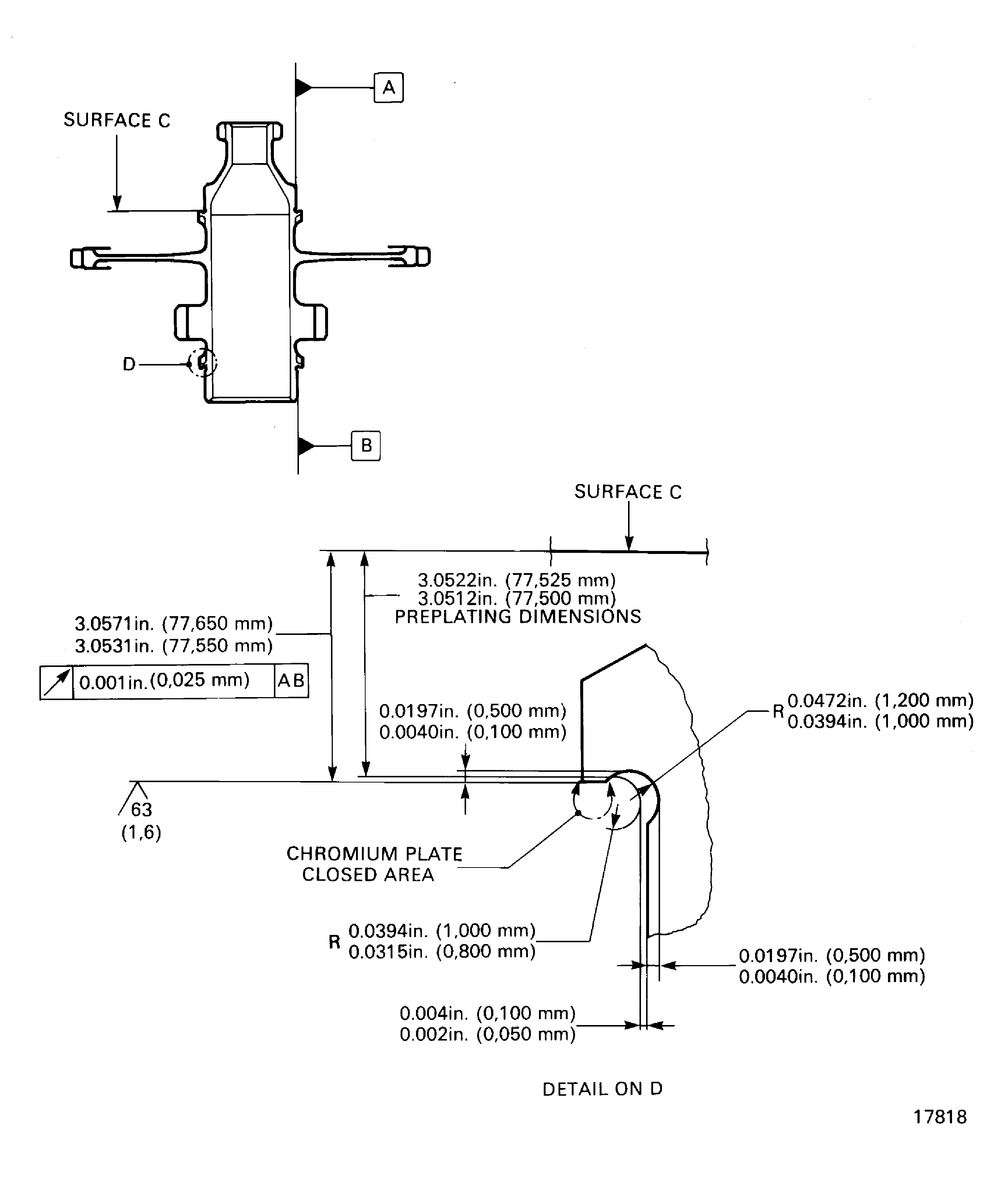 Repair details and dimensions