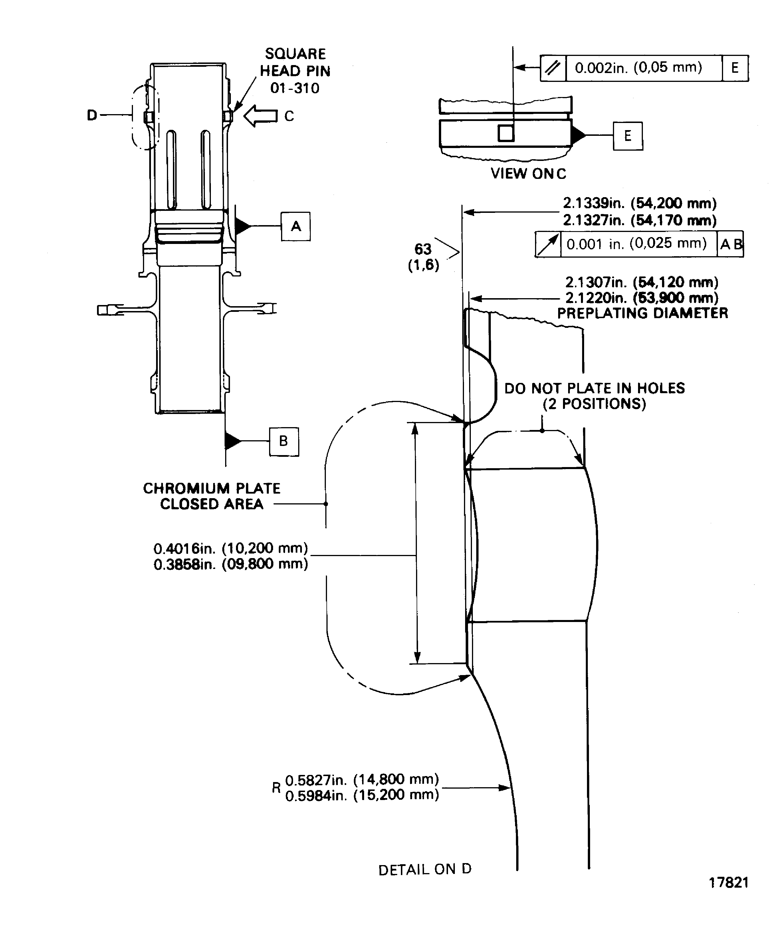 Repair details and dimensions