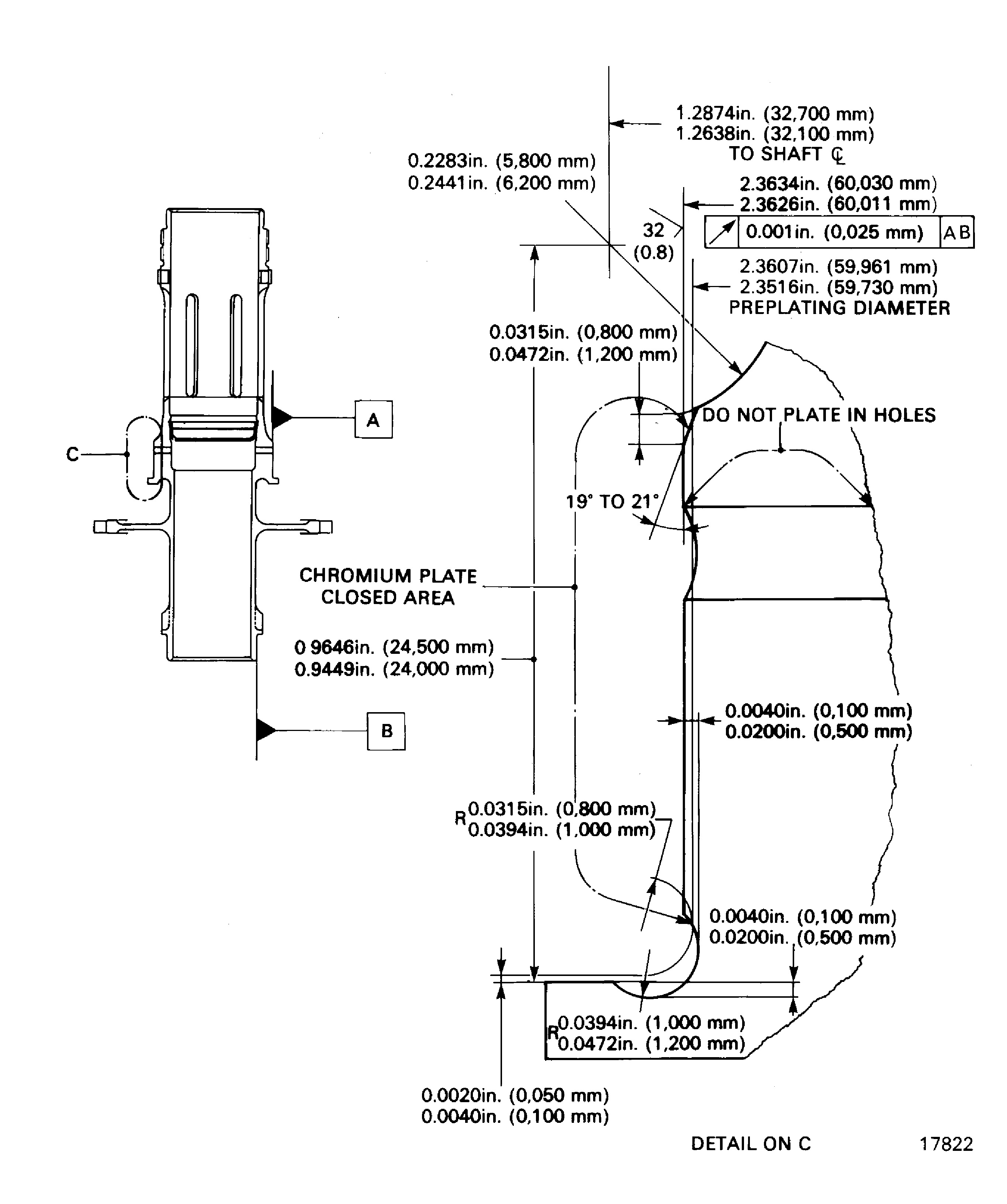 Repair details and dimensions