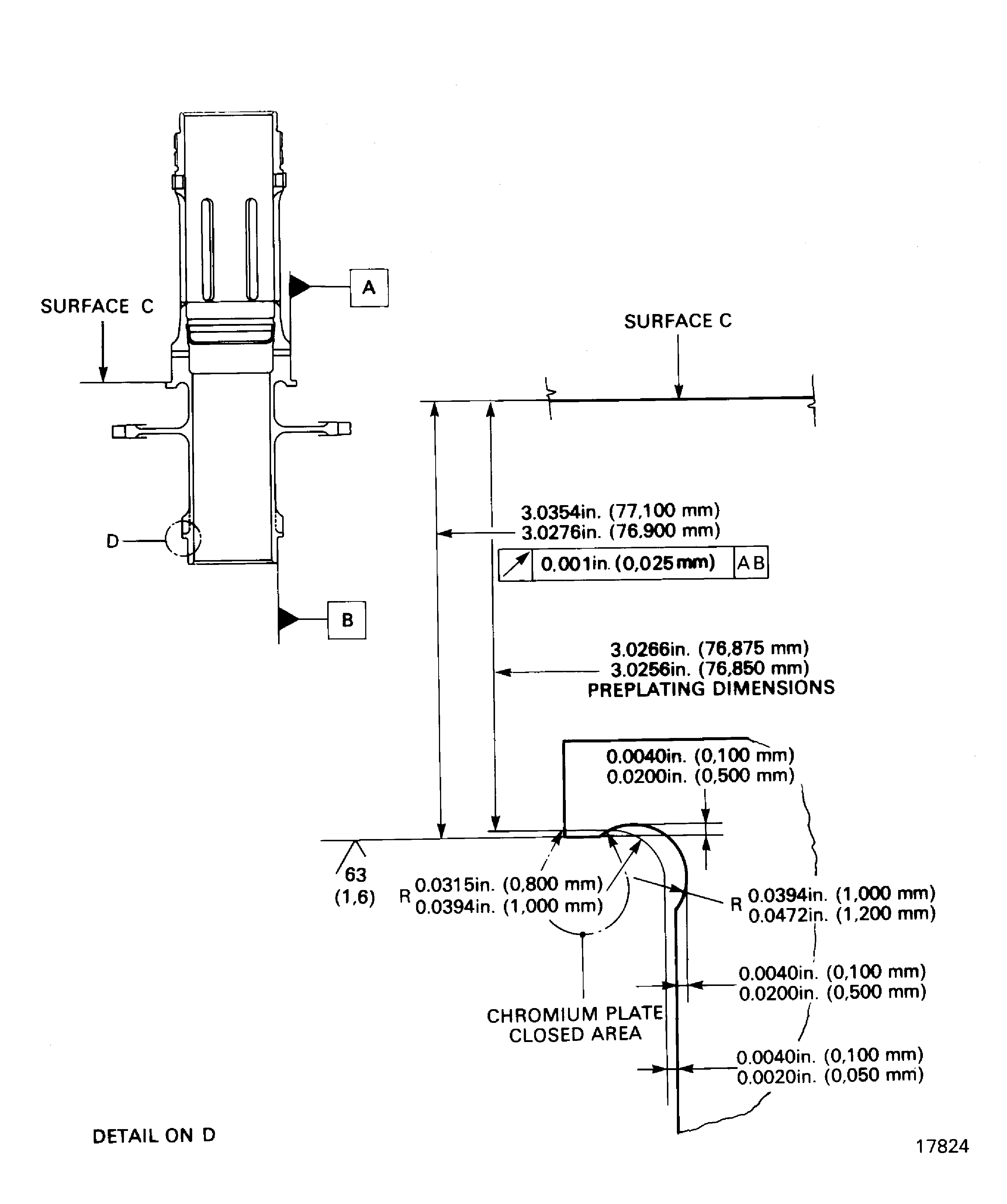 Repair details and dimensions