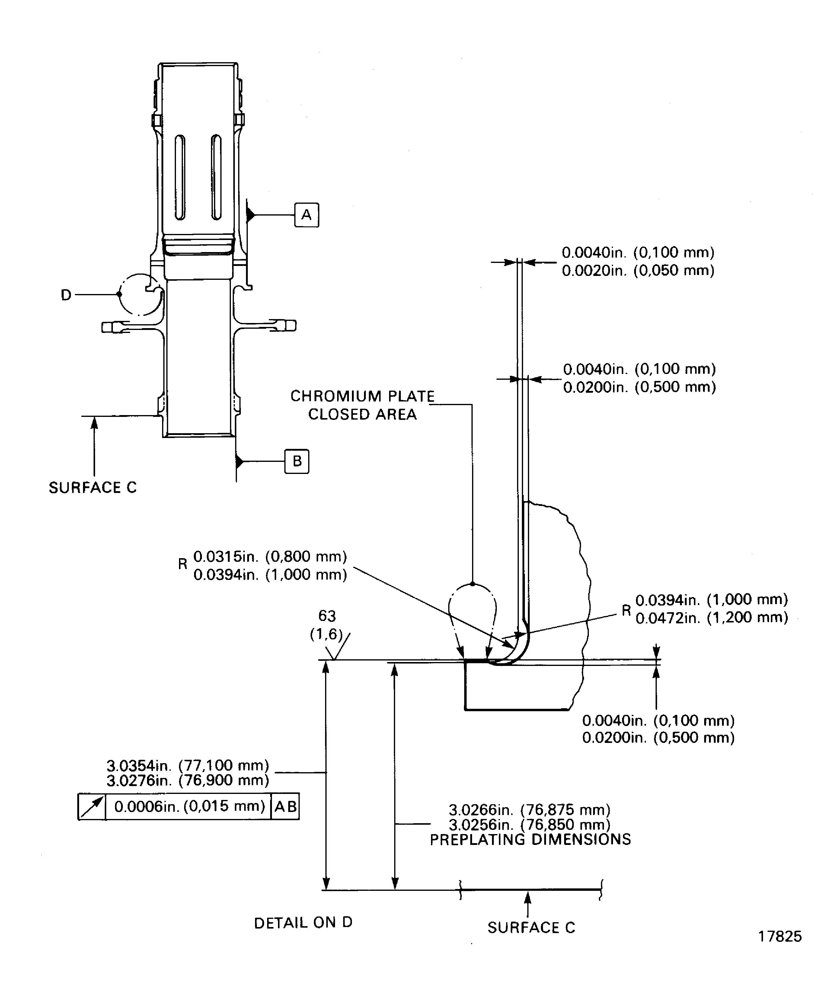 Repair details and dimensions