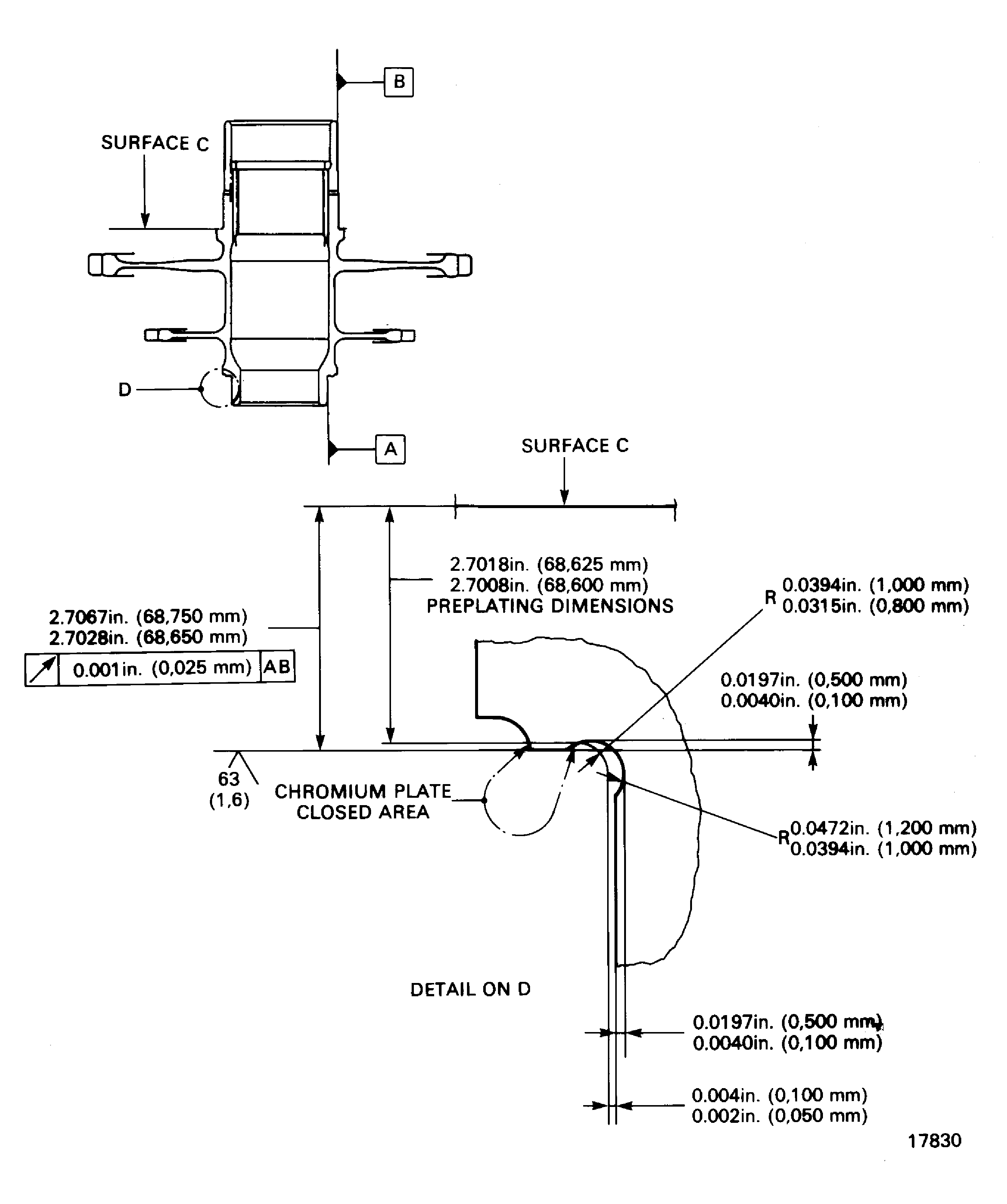 Repair details and dimensions