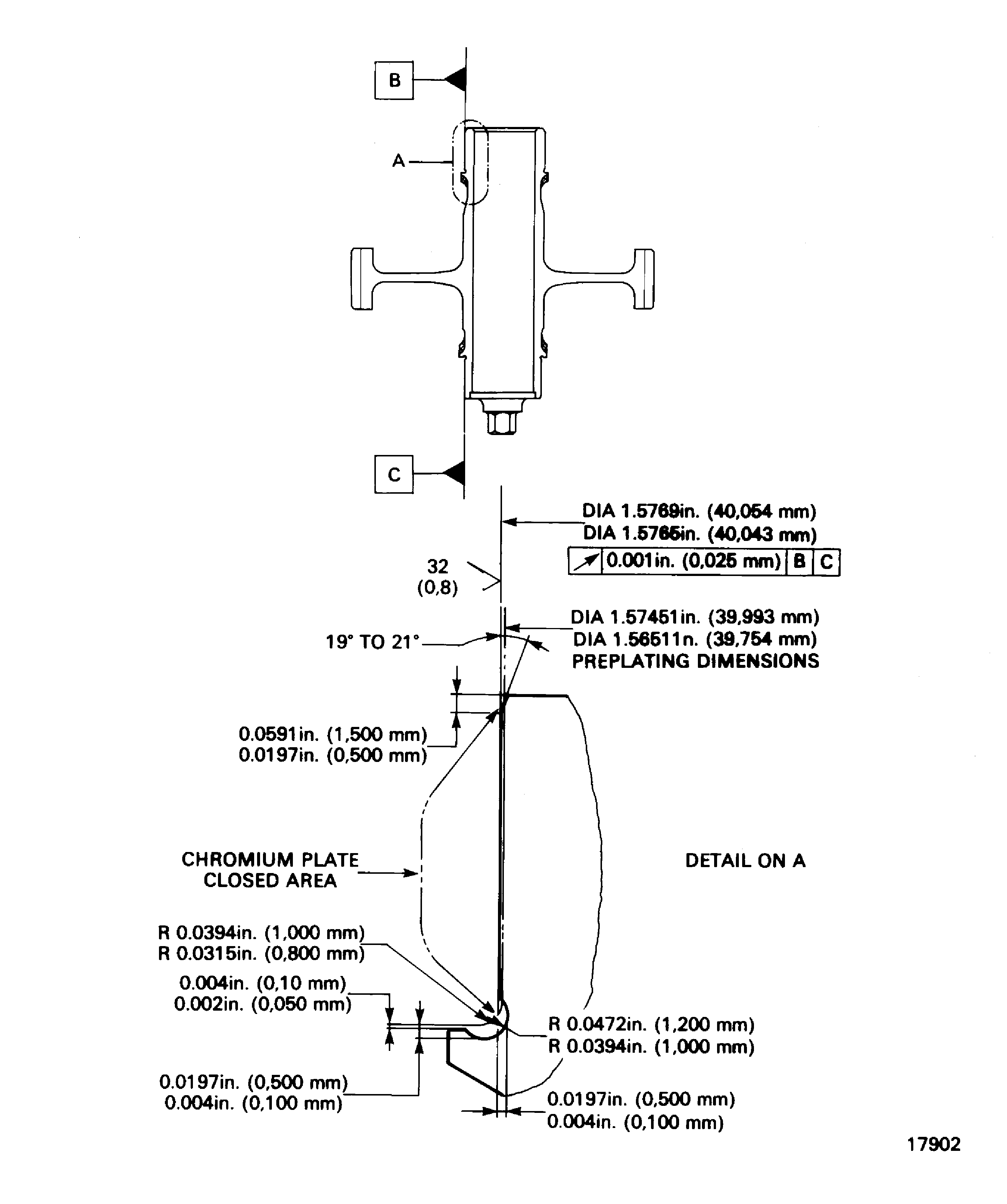 Chromium plate the rear bearing journal