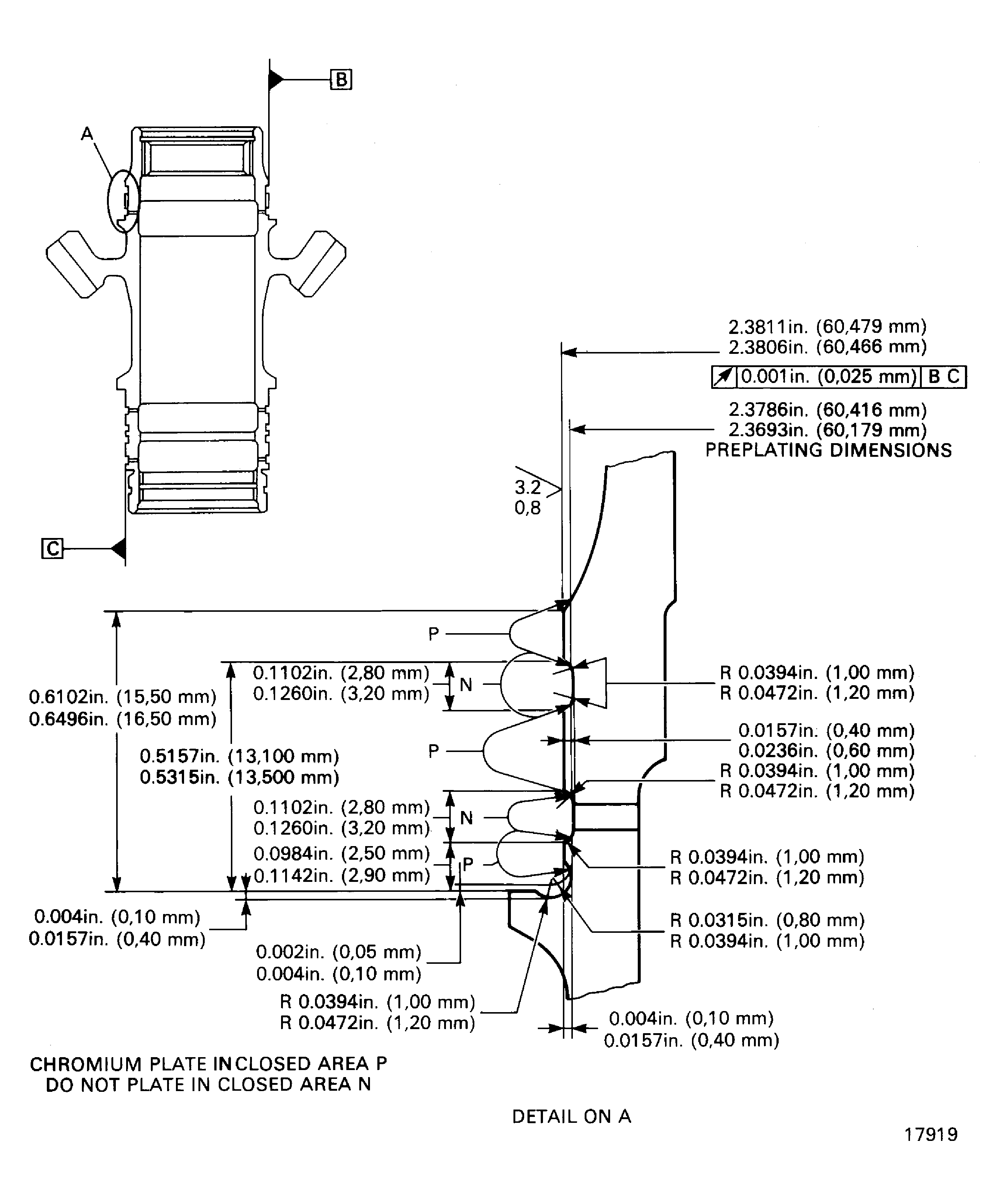 Chromium plate the upper bearing journal