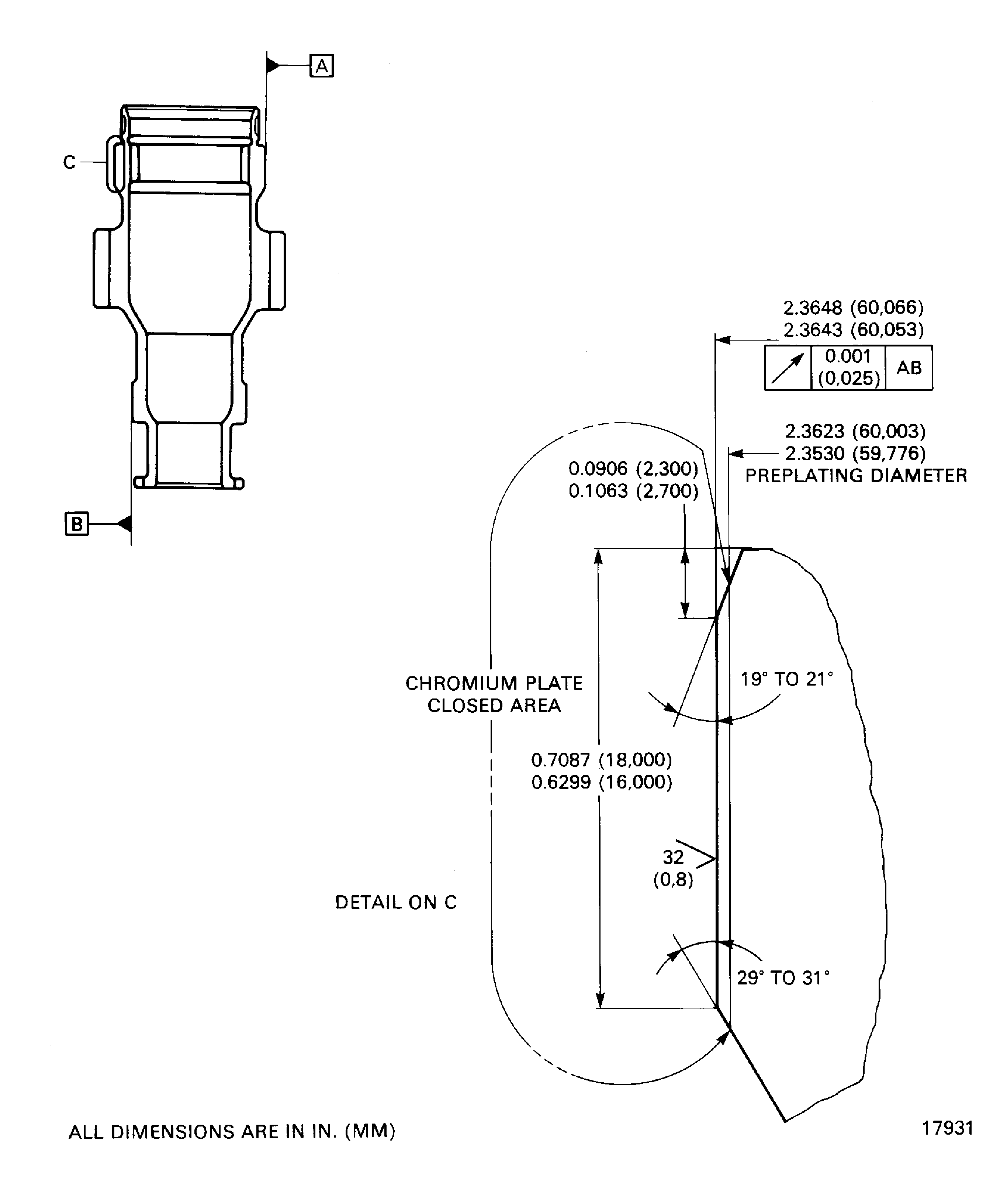 Chromium plate the rear bearing journal of the gearshaft