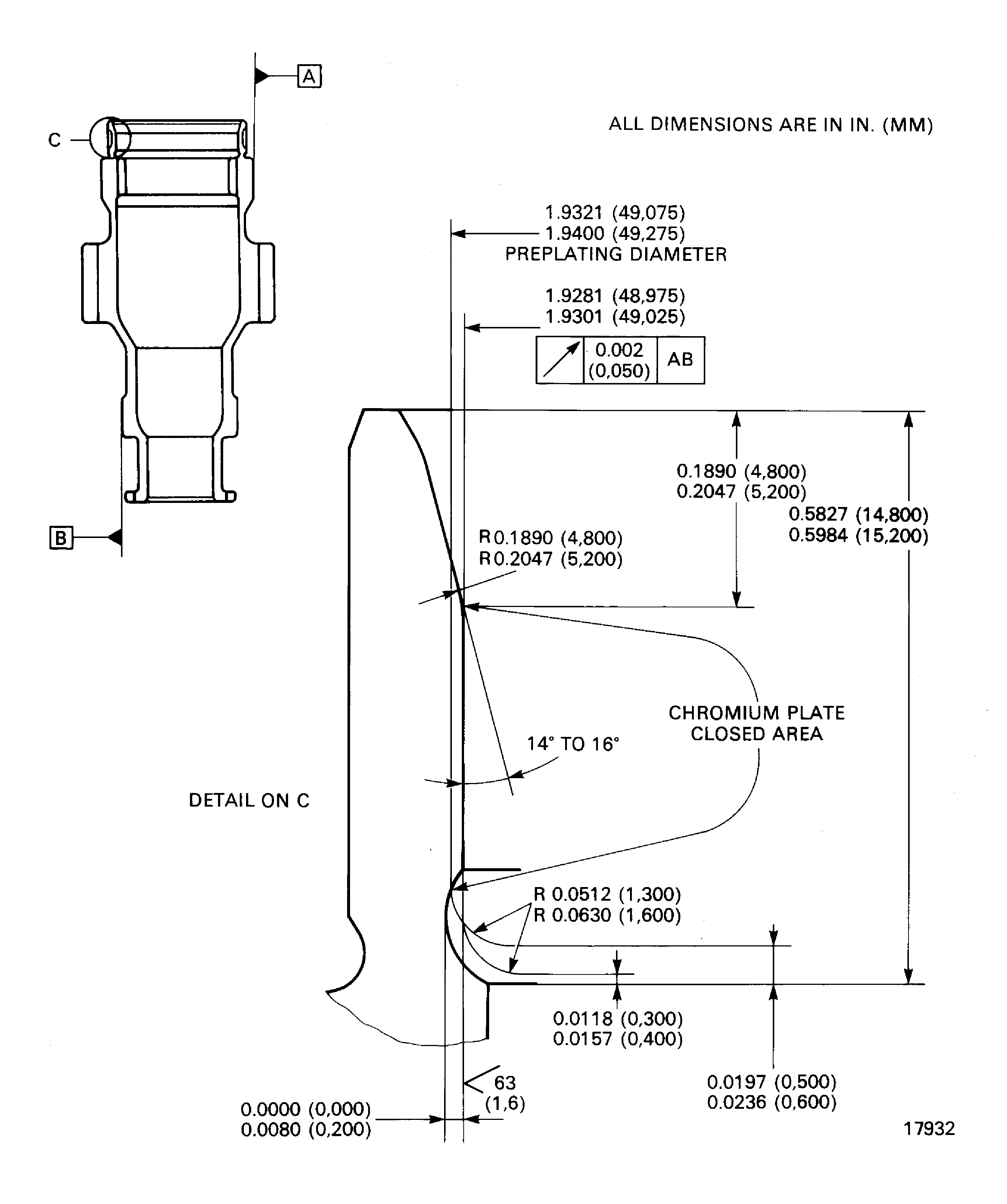 Chromium plate the inner diameter of the gearshaft
