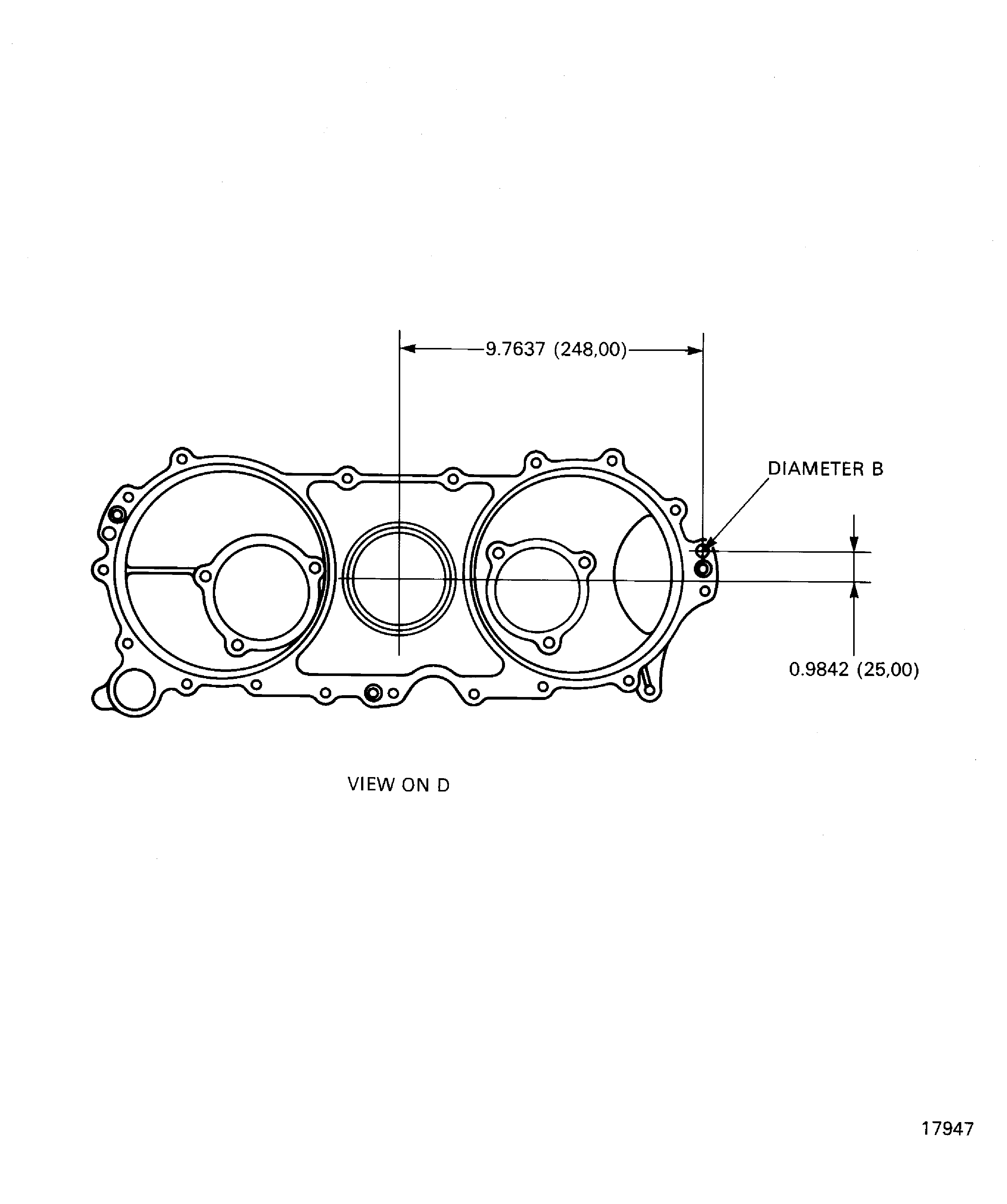 Nickel plate the center front snap diameter of the angle gearbox support