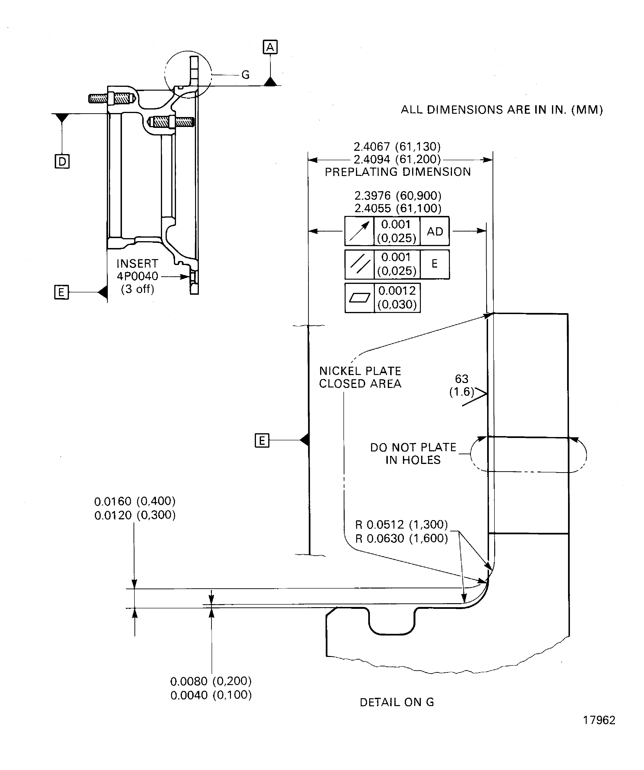 Nickel plate the mounting face of the radial gearshaft support