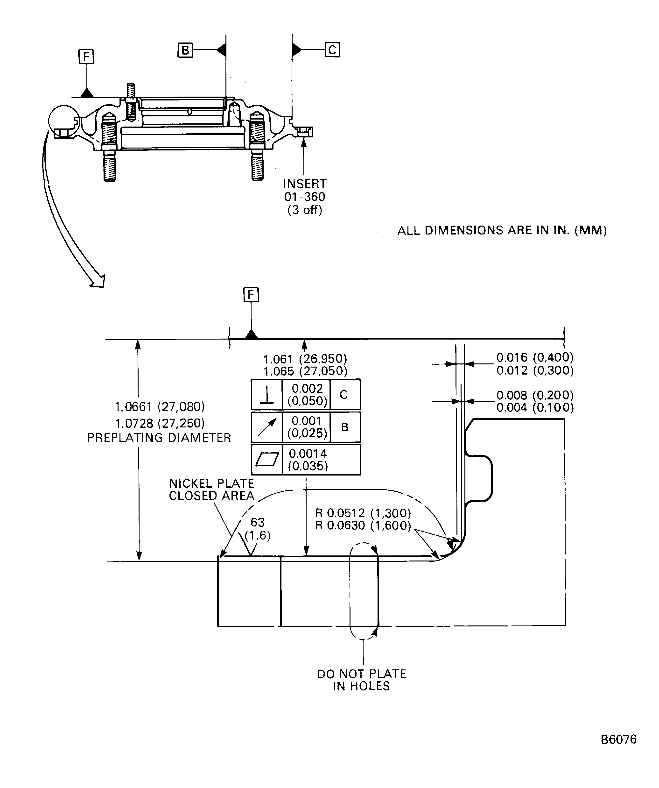 Nickel plate the mounting face of the starter drive housing