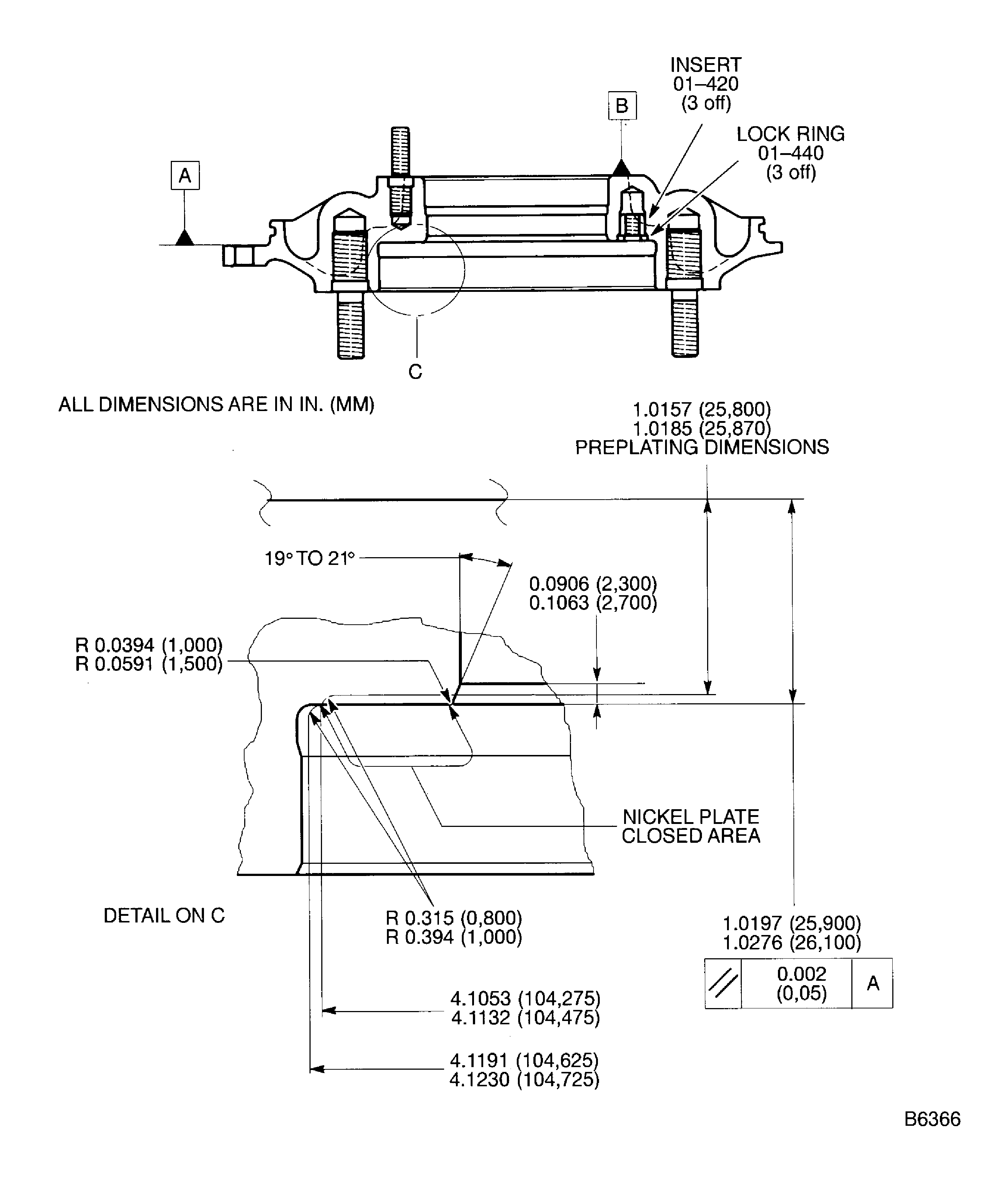 Repair details and dimensions