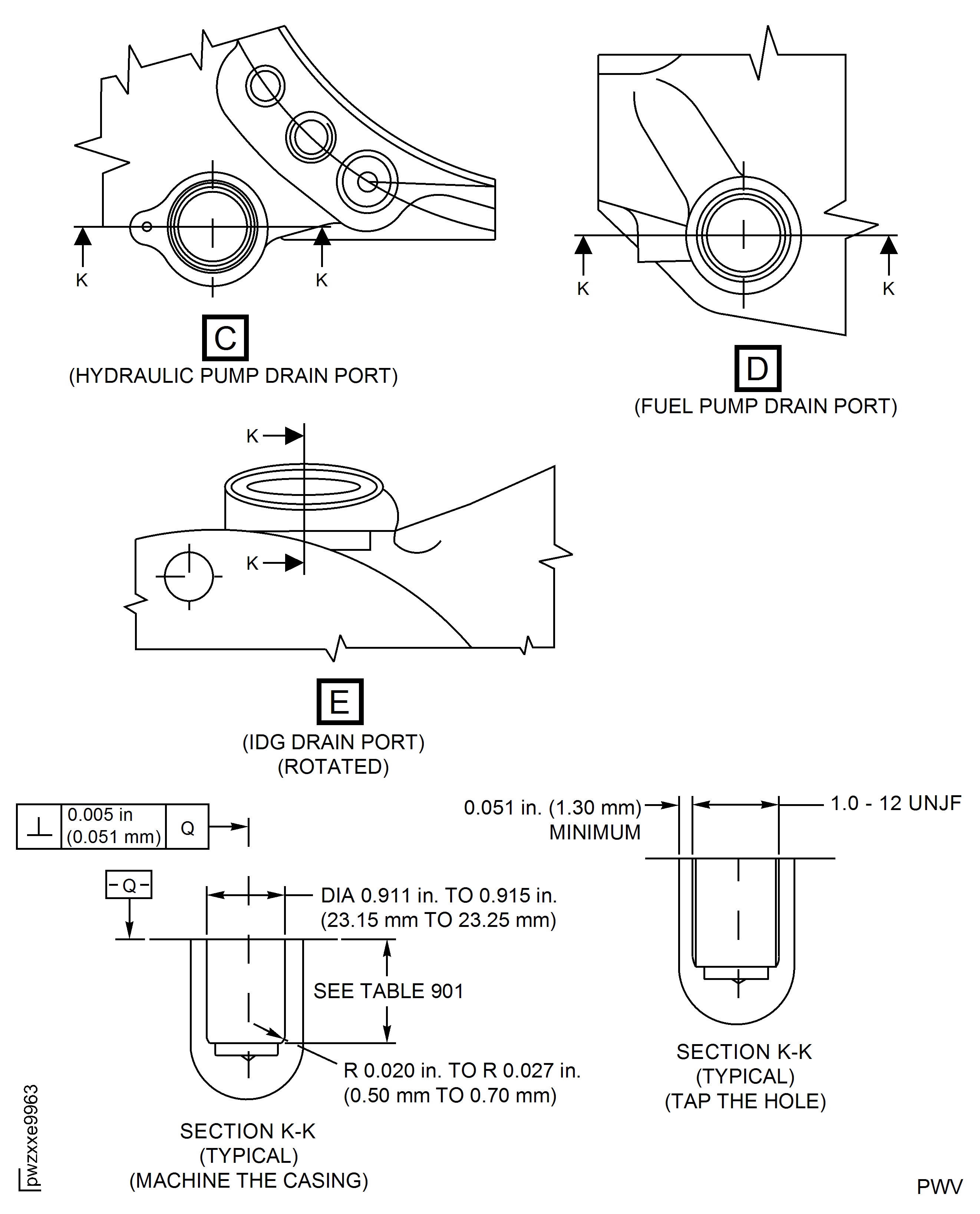 Main Gearbox Casing - Repair Location(s)