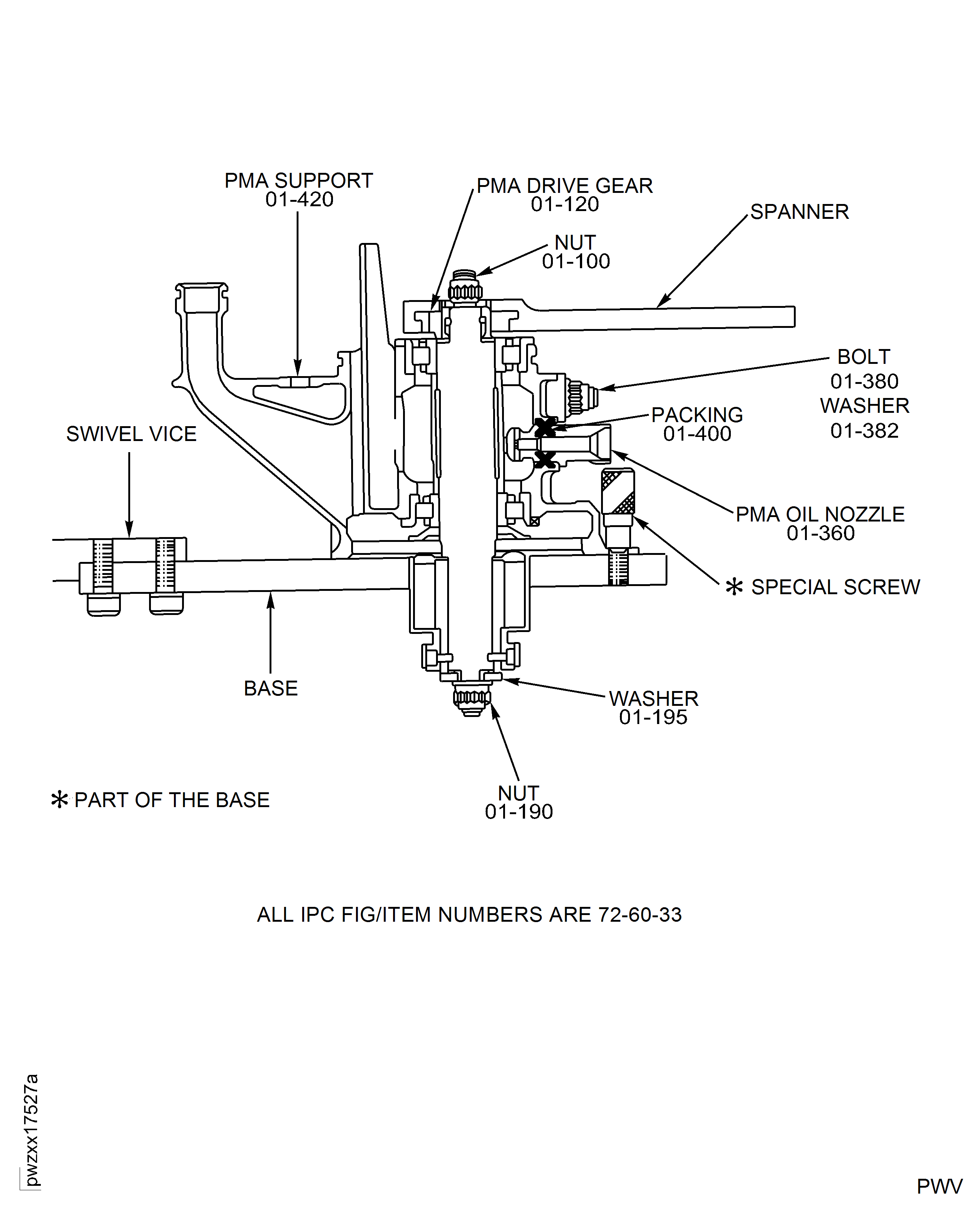 Install the PMA drive gear