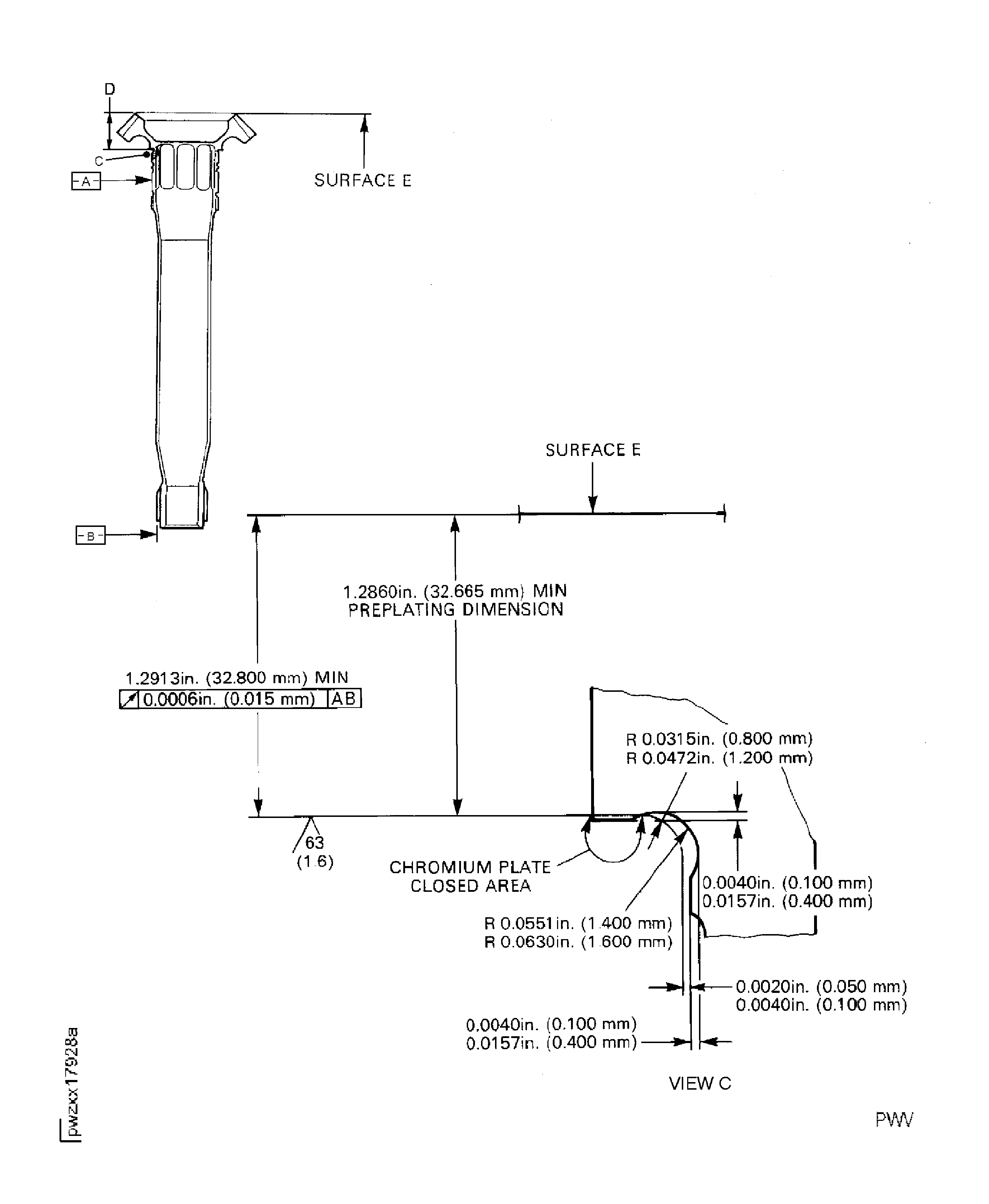 Chromium Plate the Roller Bearing Shoulder