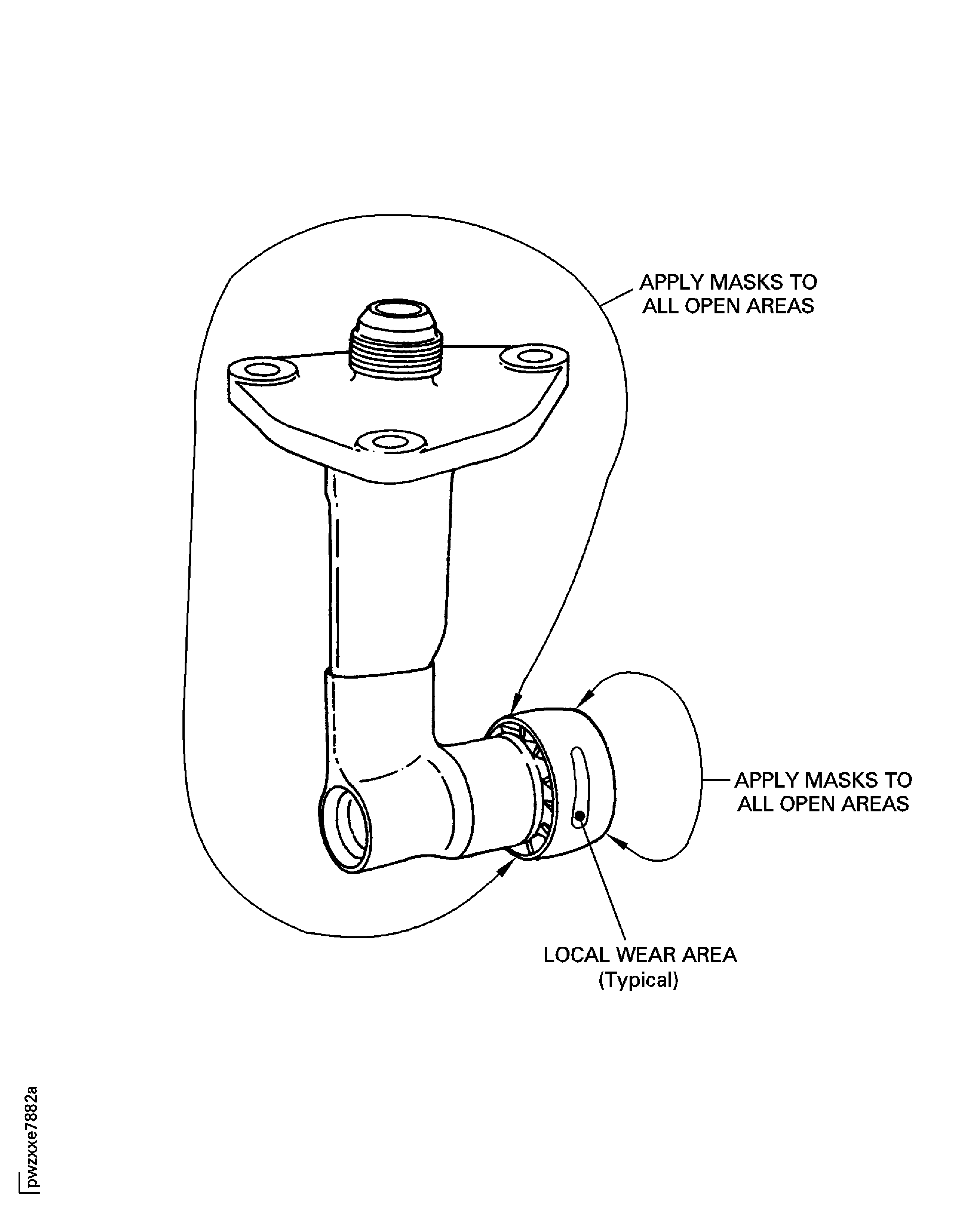 Mask the Fuel Nozzle and Support Assembly