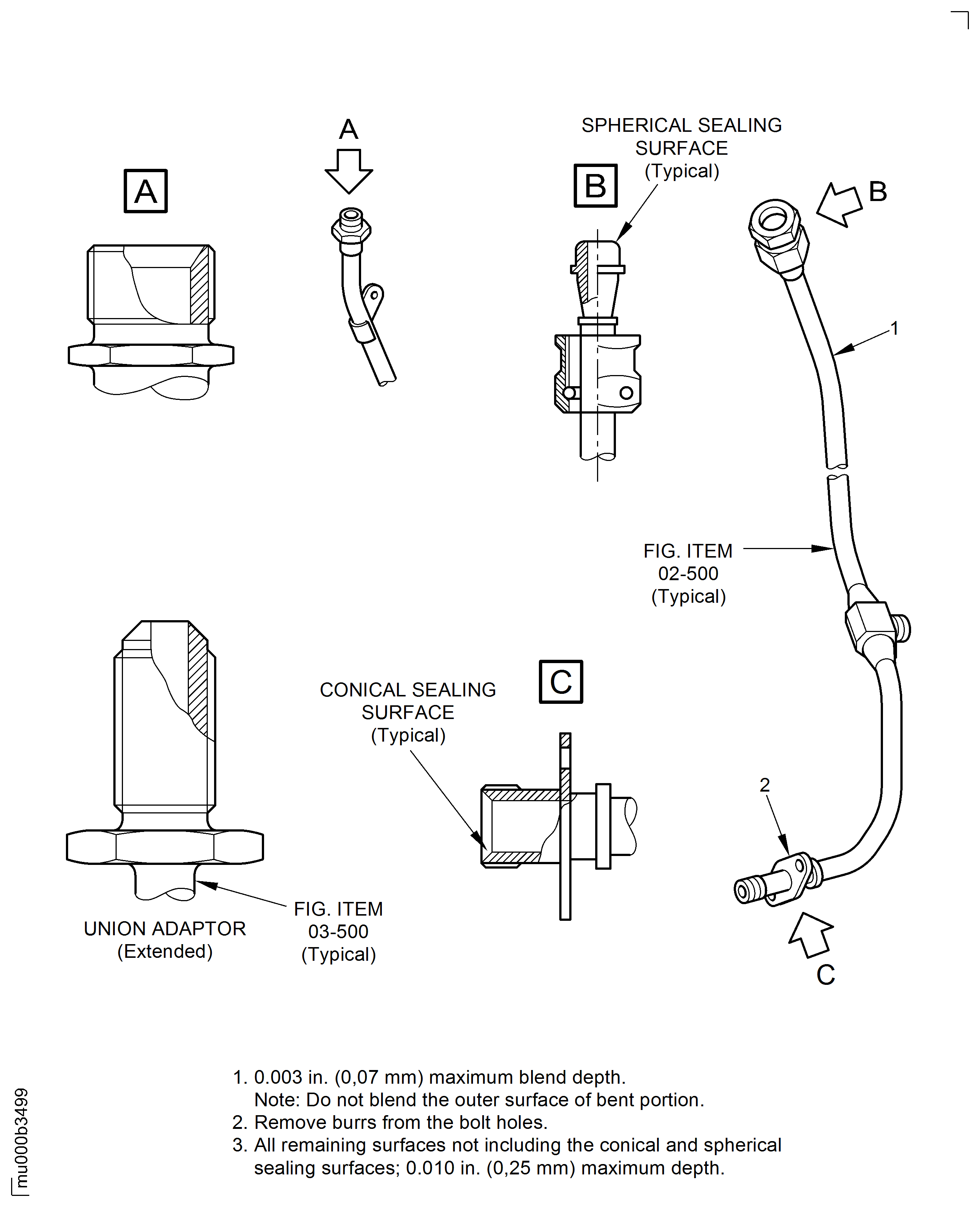 The Fuel System Air Tube Repair Dimensions