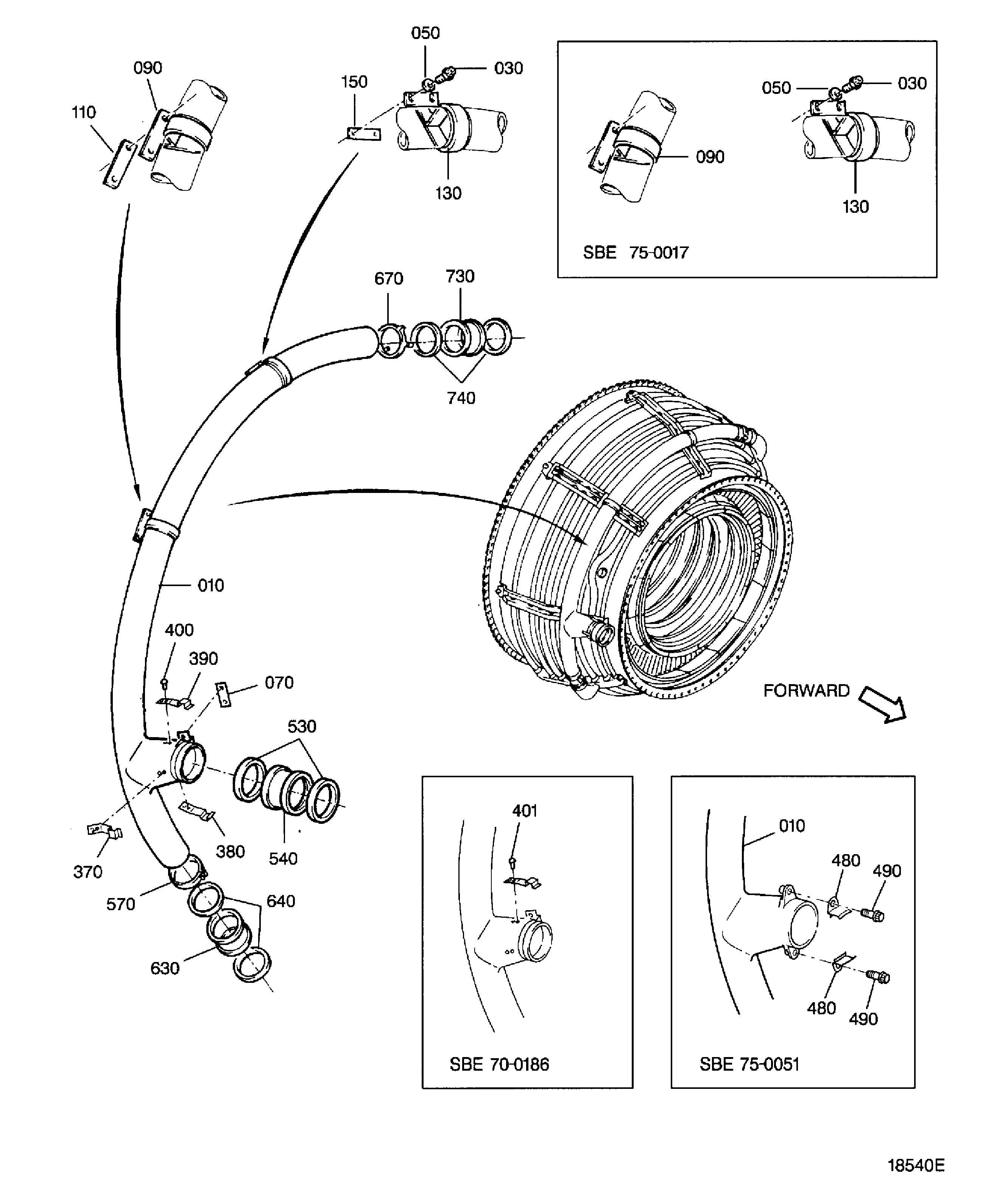 MANIFOLD AND TUBES LPT ACC