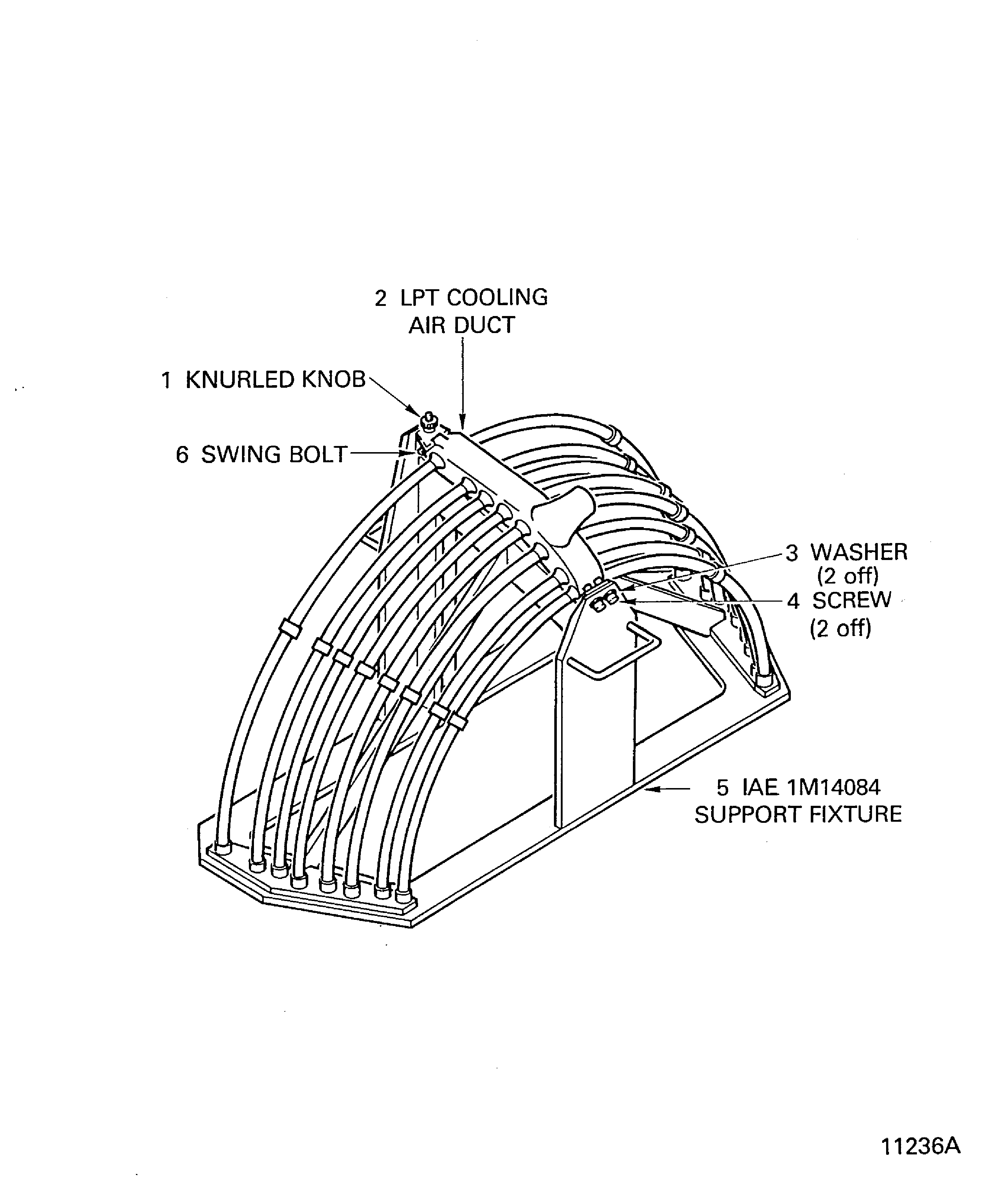 Install/Remove the LP Turbine Cooling Air Duct to/from the Support Fixture