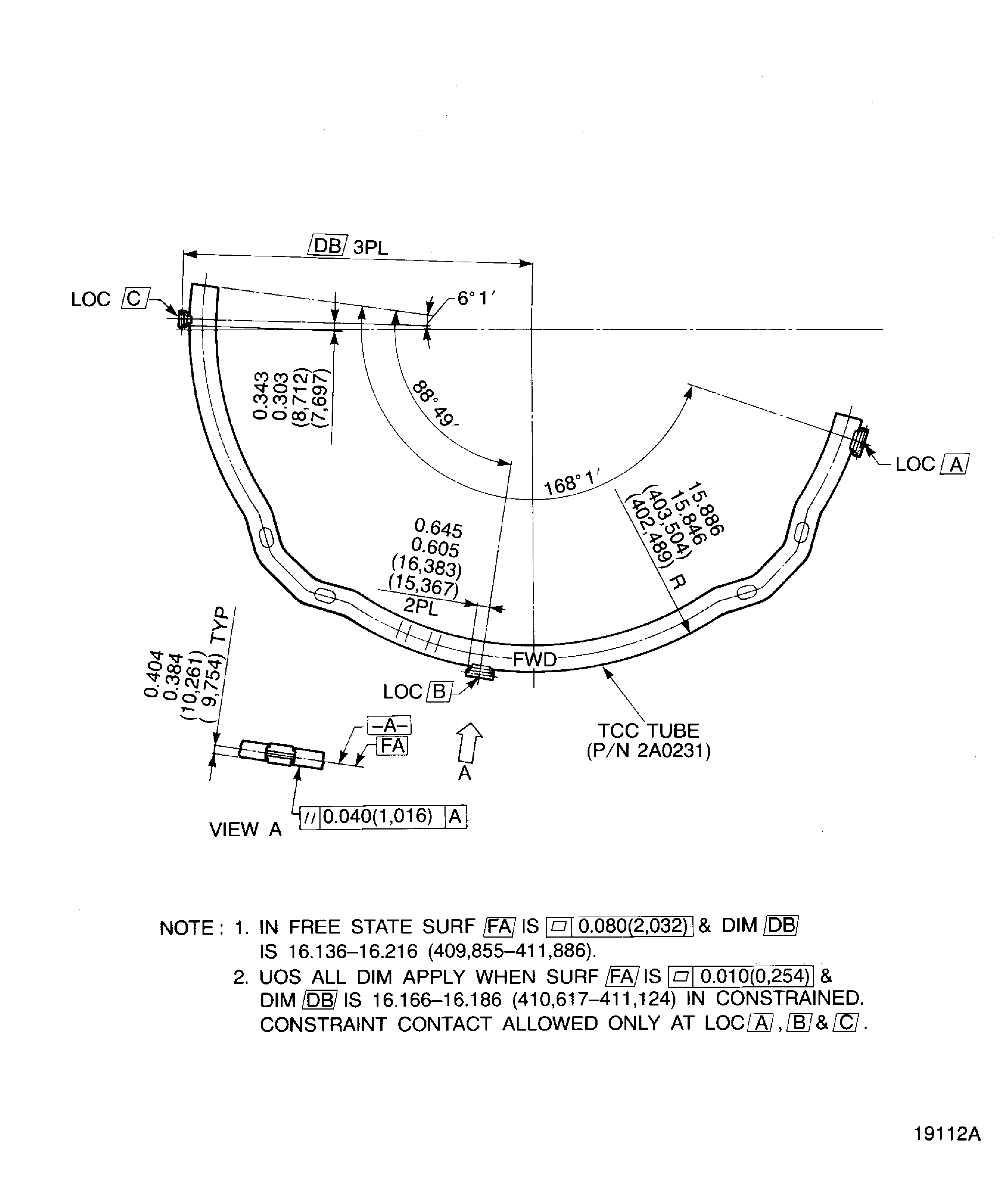 Dimension of the TCC tubes