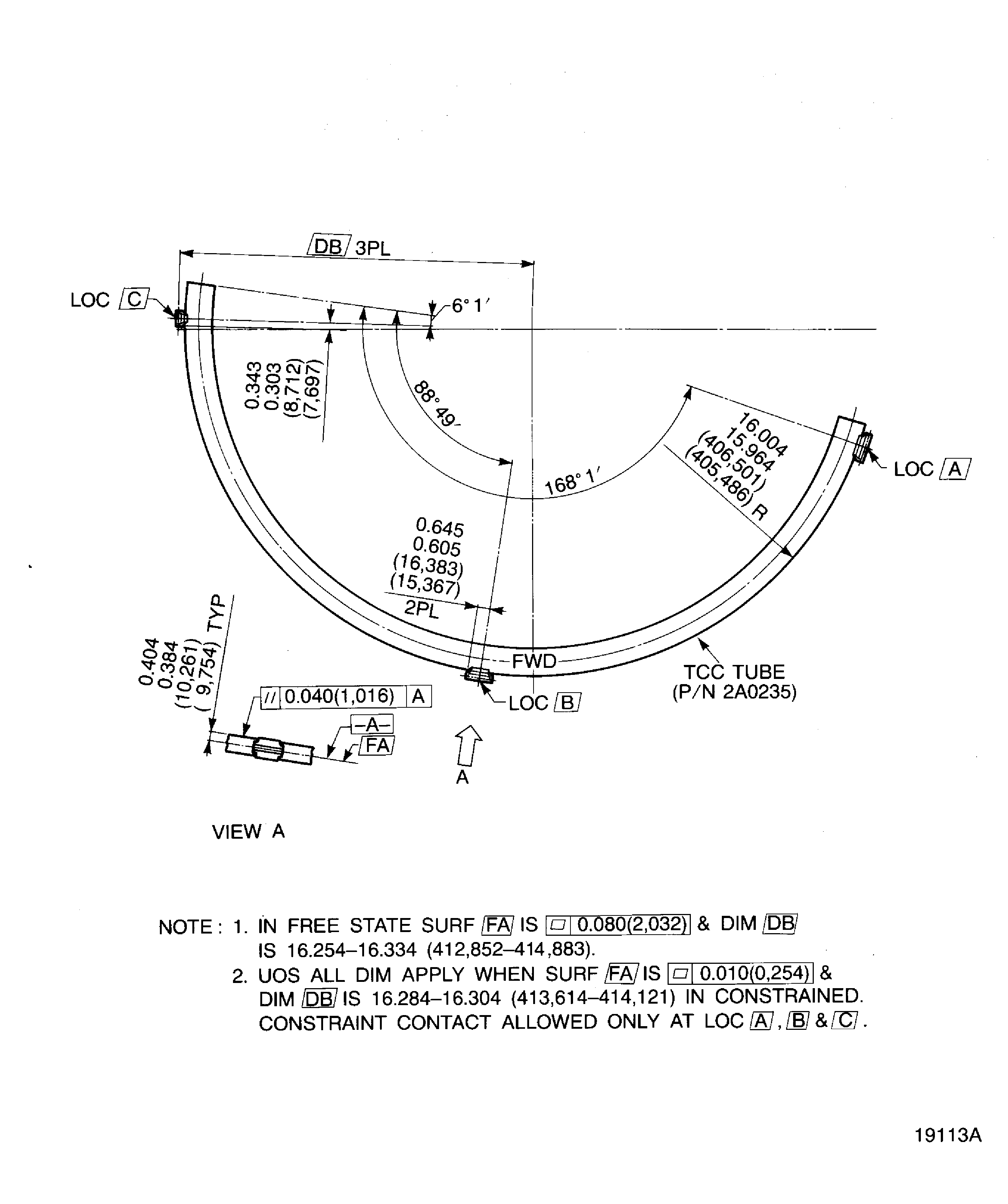 Dimension of the TCC tubes