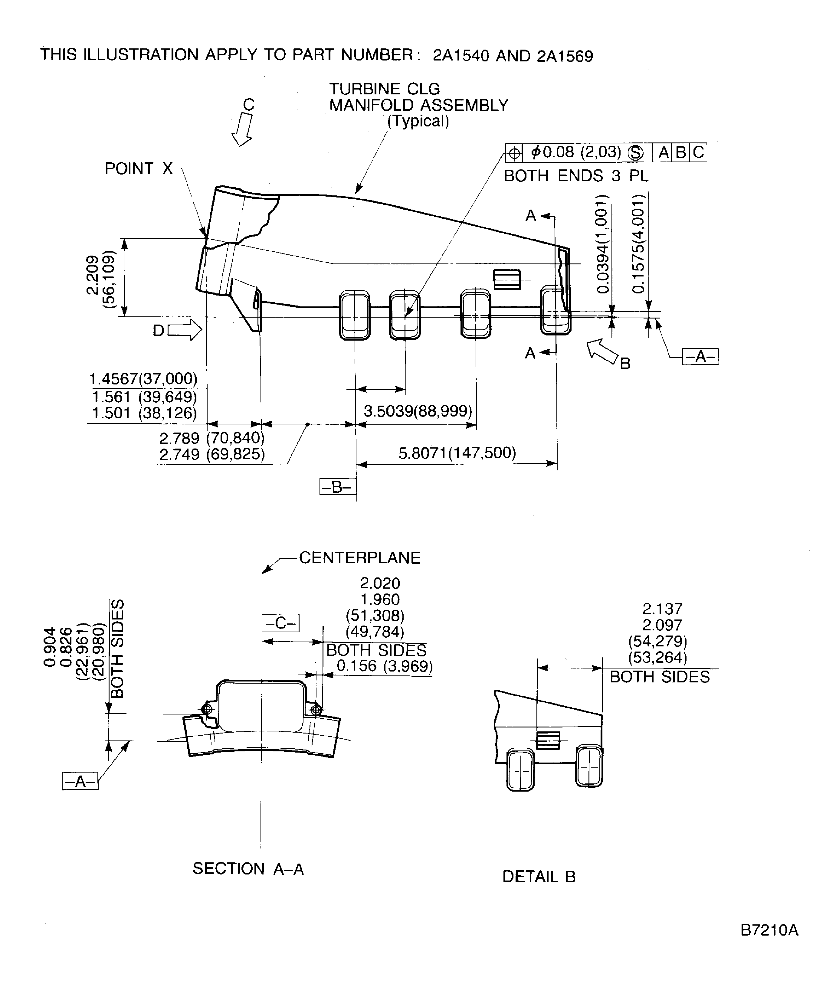 Dimension of the Turbine Cooling Manifold Assembly