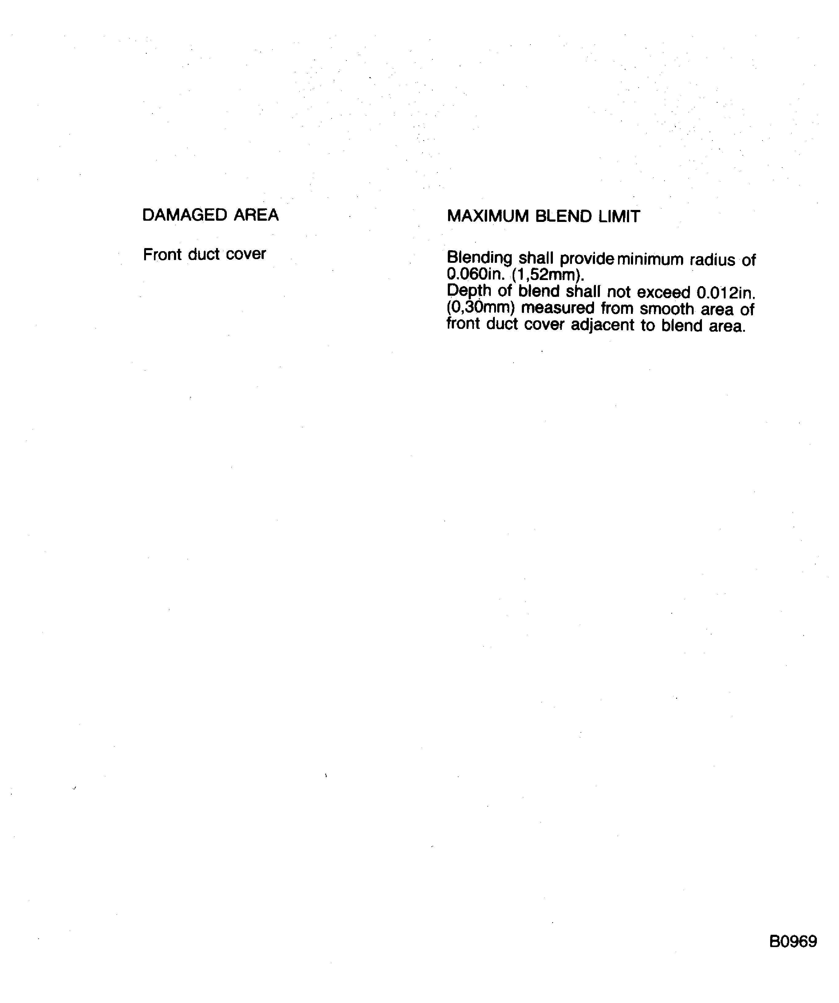 Blend Limit of the Front Duct Cover