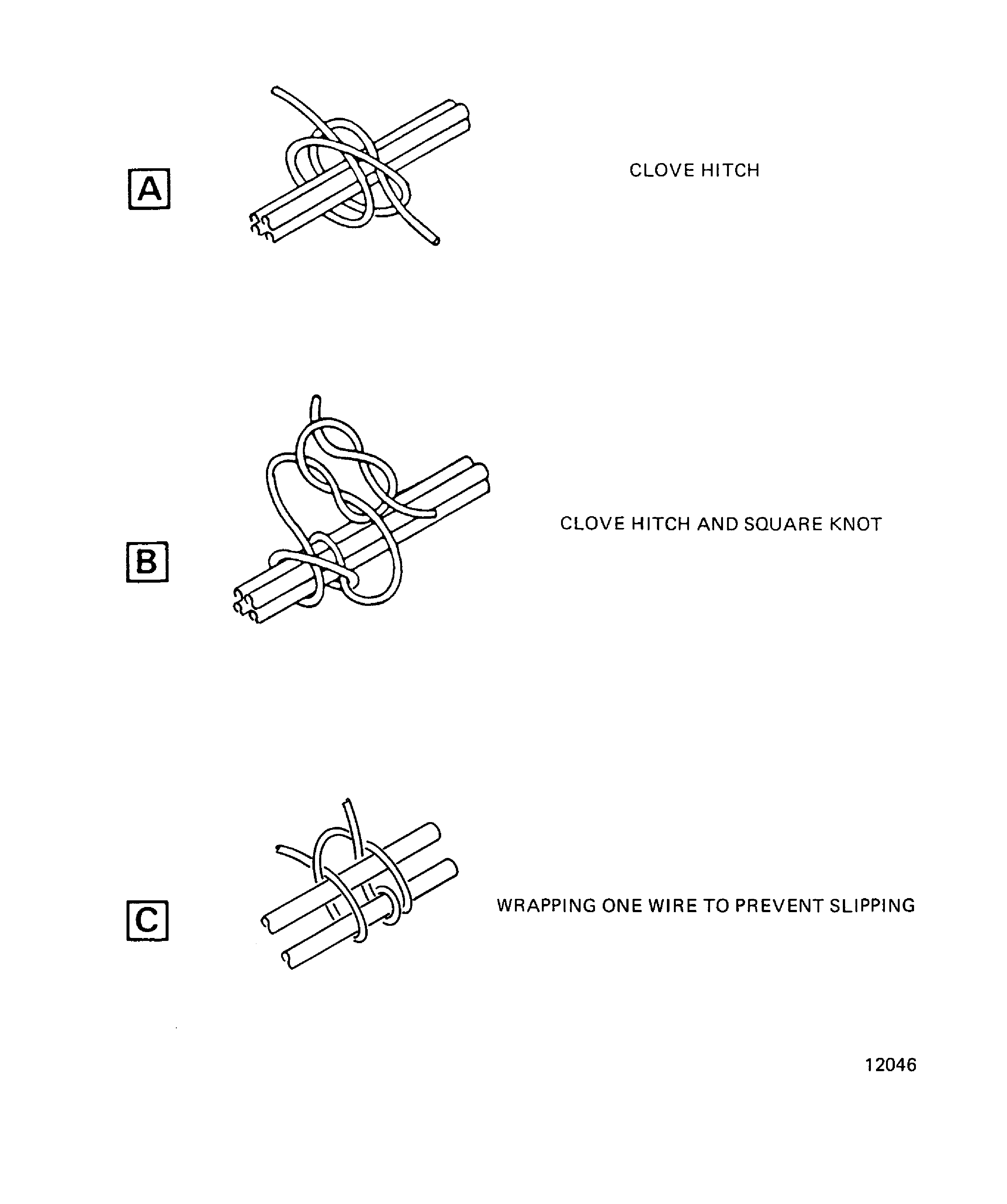 Harness Lacing, Clove Hitch and Square Knot