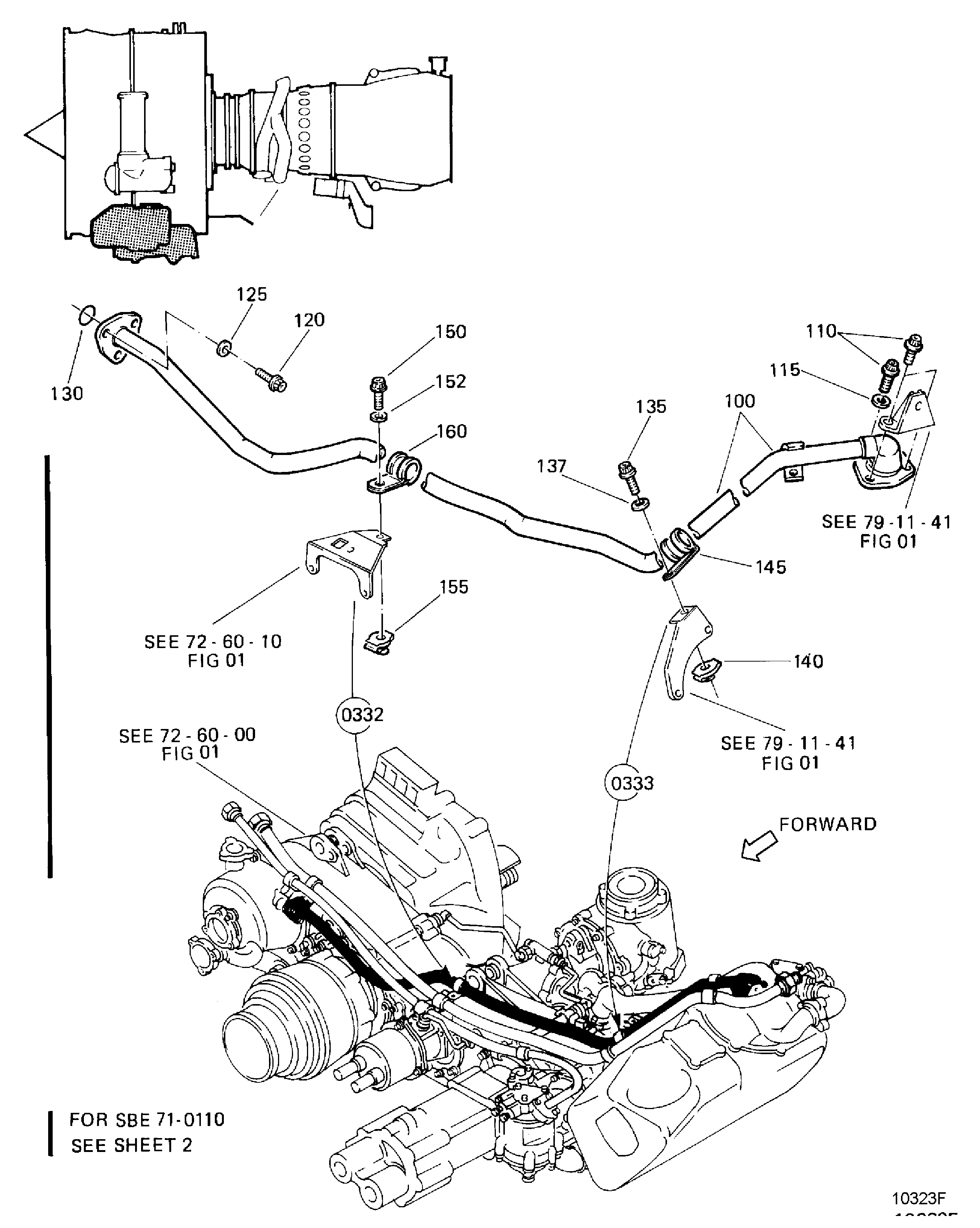SCAVENGE OIL TUBES GEARBOX