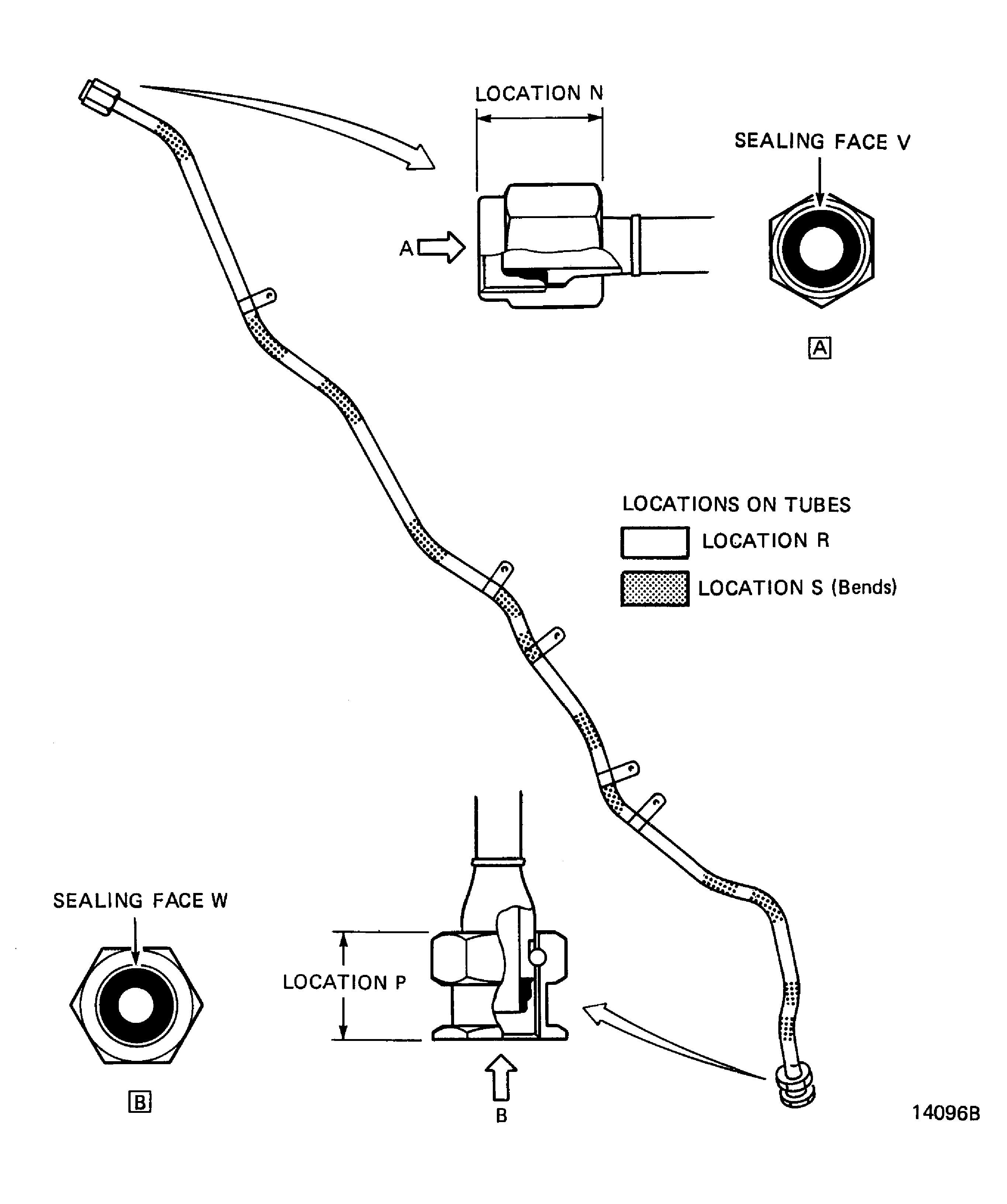 Locations on the Scavenge Oil Tube (12-500)