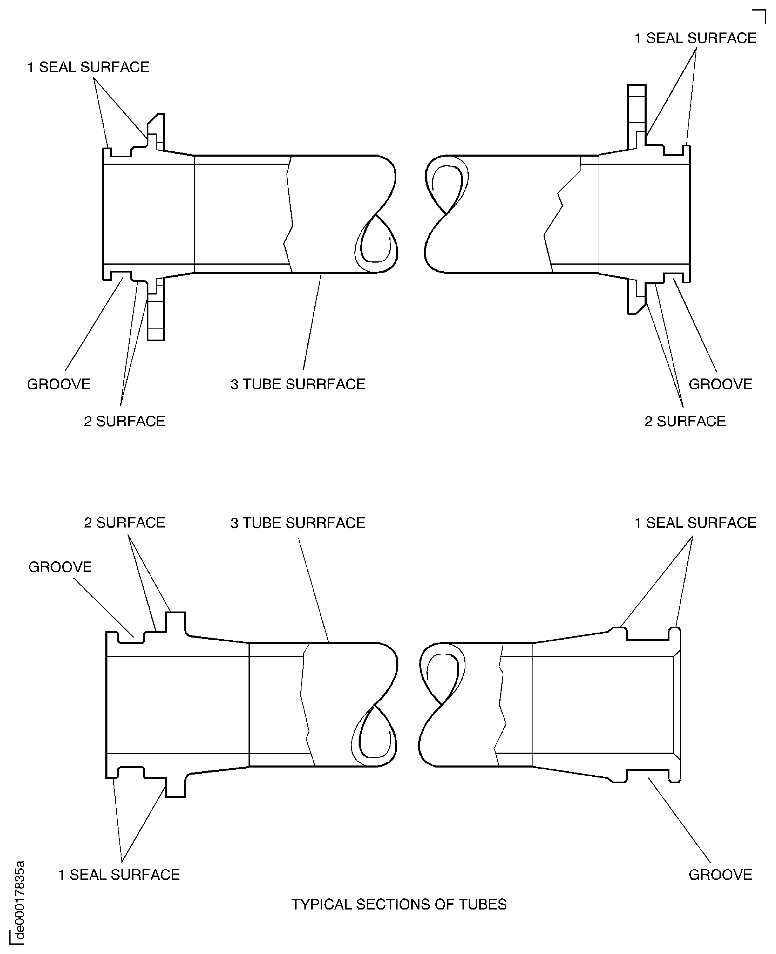 Locations on the Oil Tube Assembly